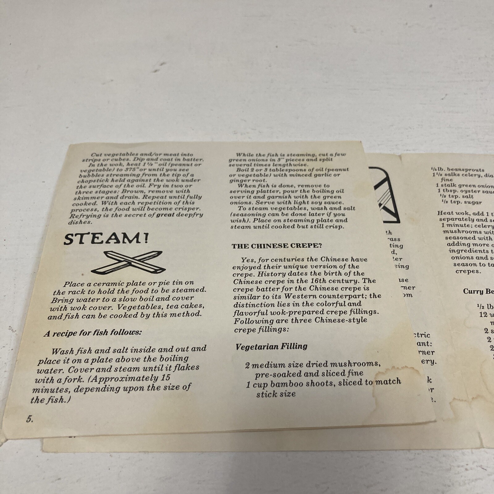 About Your WOK Paperback Booklet 1976 Taylor & NG S.F. CA Loose Pages