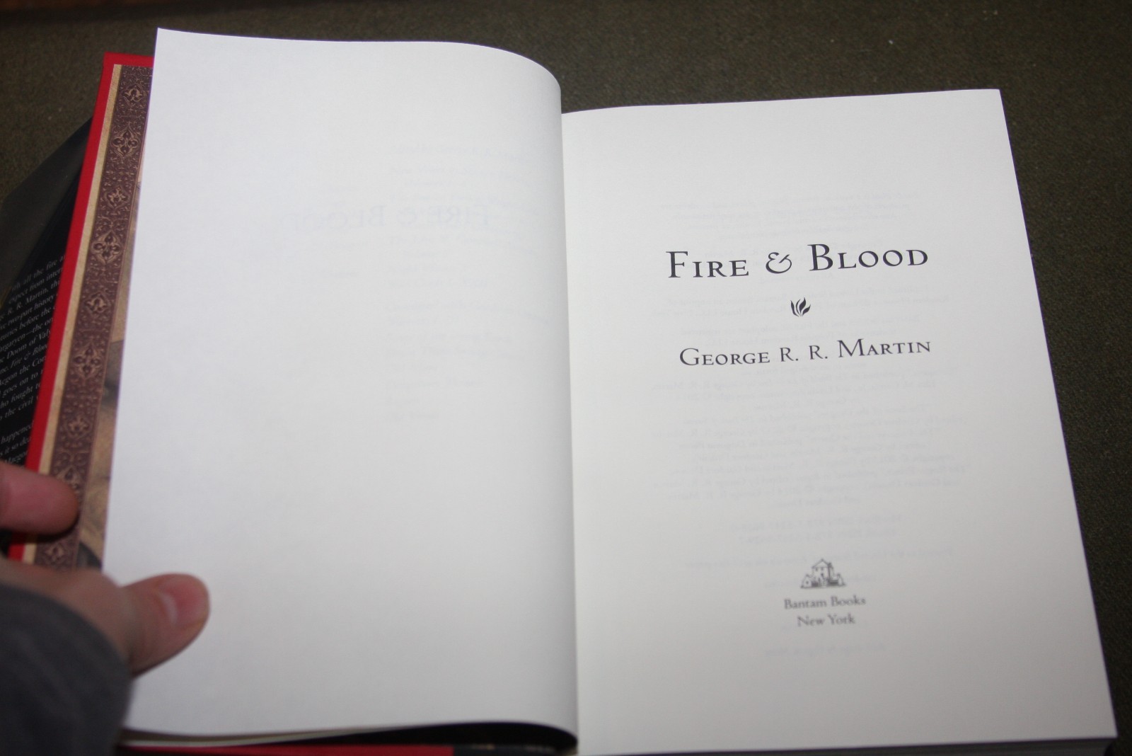 Fire & Blood by George R. R. Martin 2018 HC 1st Edition/1st Printing