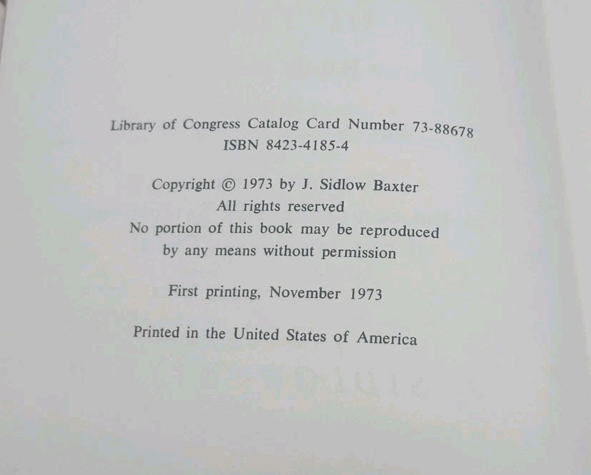 The Master Theme Of The Bible J. Sidlow Baxter 1st Edition November 1973 HCDJ
