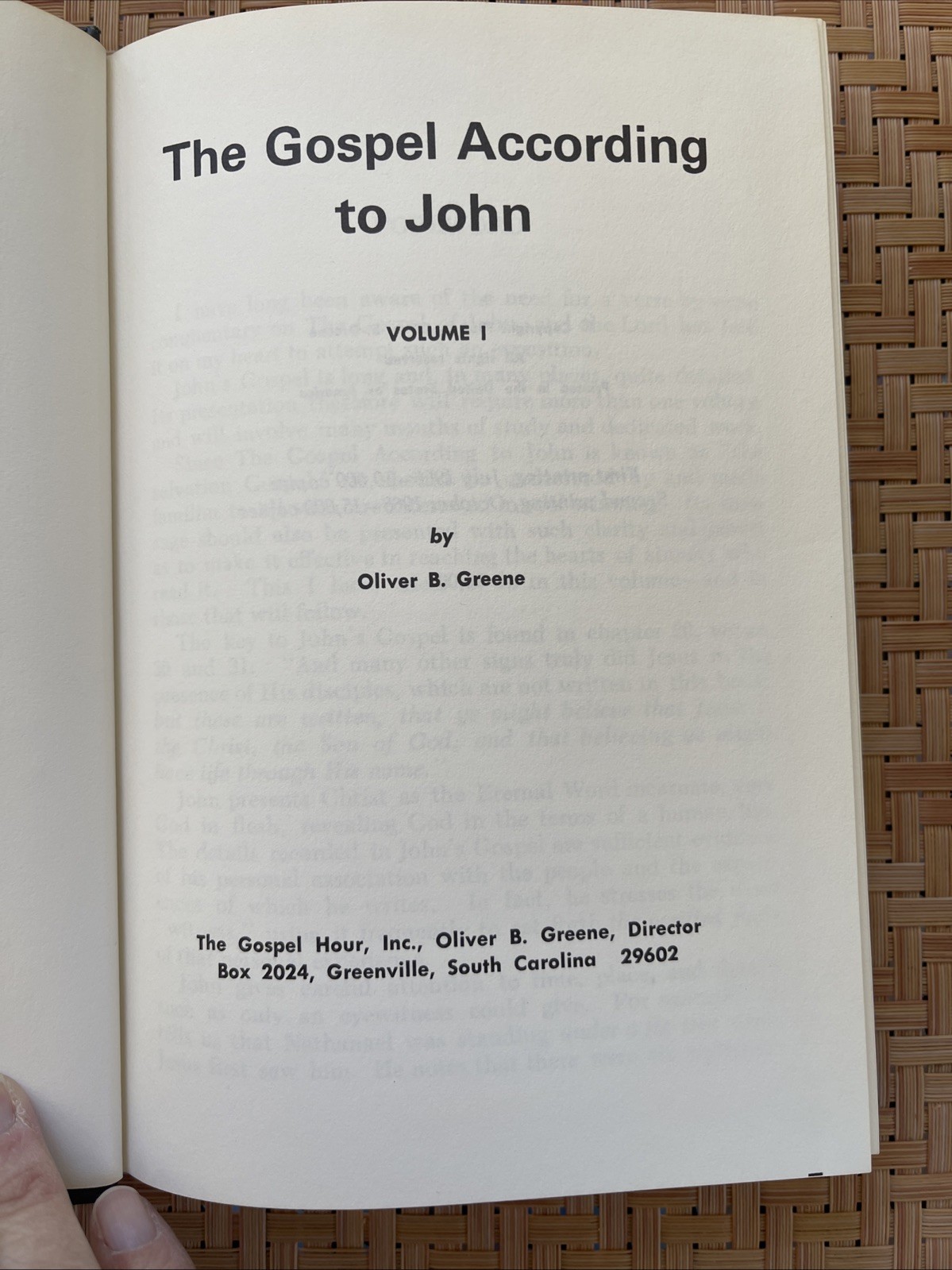 Complete The Gospel According to John Vol 1 2 3 Oliver Greene Gospel Hour