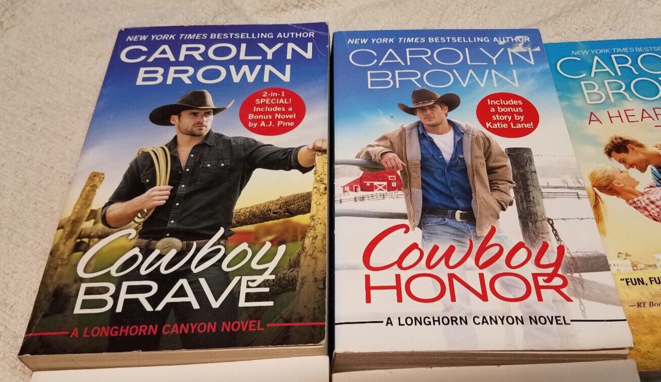 Lot of 7 PB Bks By Carolyn Brown Romance SERIES: LONGHORN CANYON, HAPPY, TEXAS