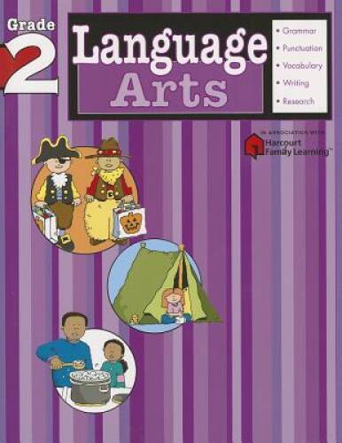Language Arts: Grade 2 (Flash Kids Harcourt Family Learning) – Paperback – GOOD