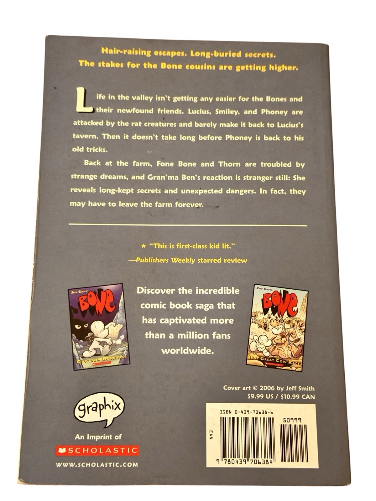 Lot of 3 Bone Graphic Novels Jeff Smith Graphix Scholastic 3rd Grade