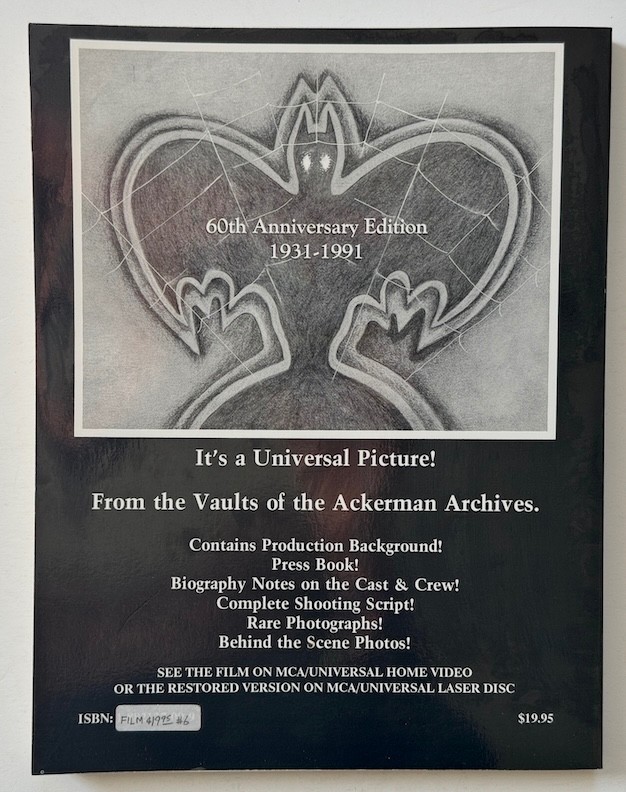 DRACULA: Universal Filmscript Series: First Edition Softbound Book 1990 #13