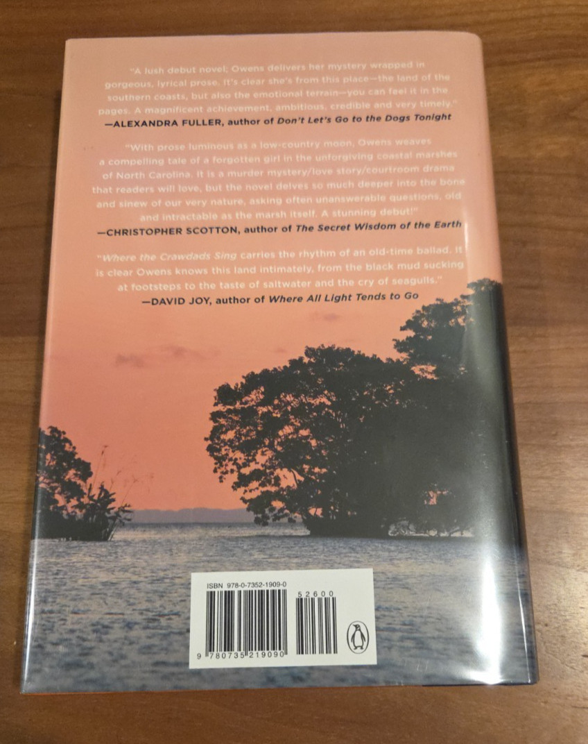 Where the Crawdads Sing – Delia Owens 1st edition/1st printing HC