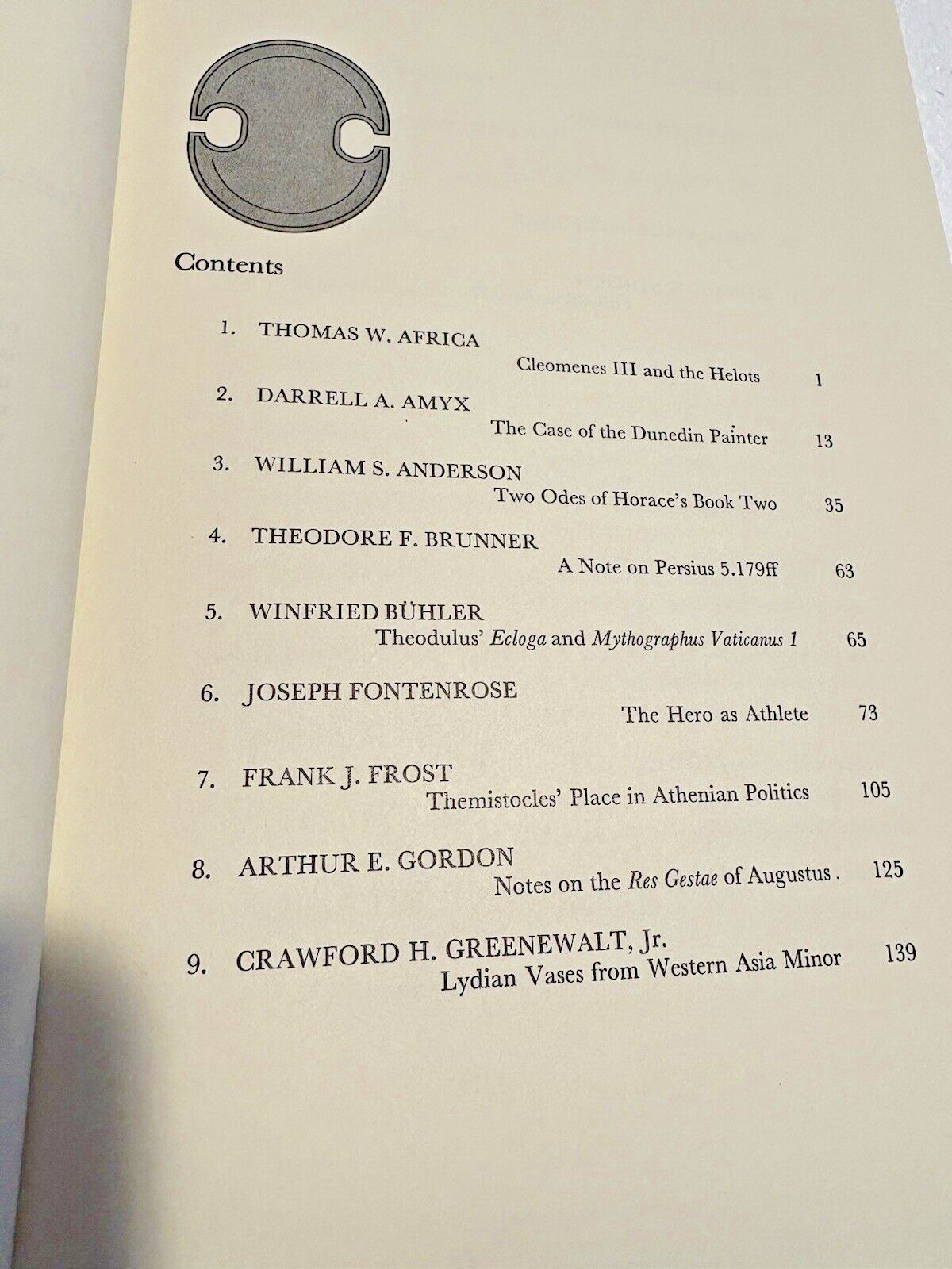California Studies in Classical Antiquity Volume 1, 2, 10 HARDCOVER Archaeology