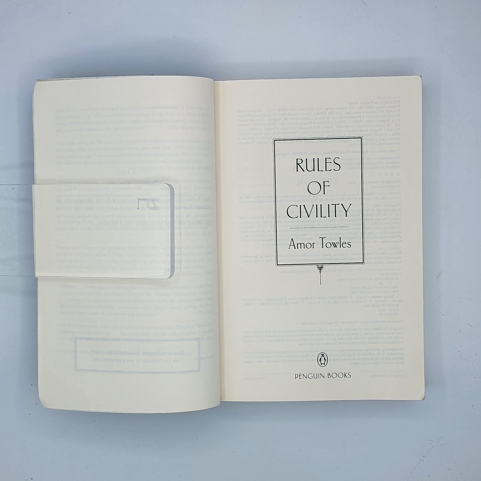 Rules of Civility 2003 Amor Towles TP (VG)