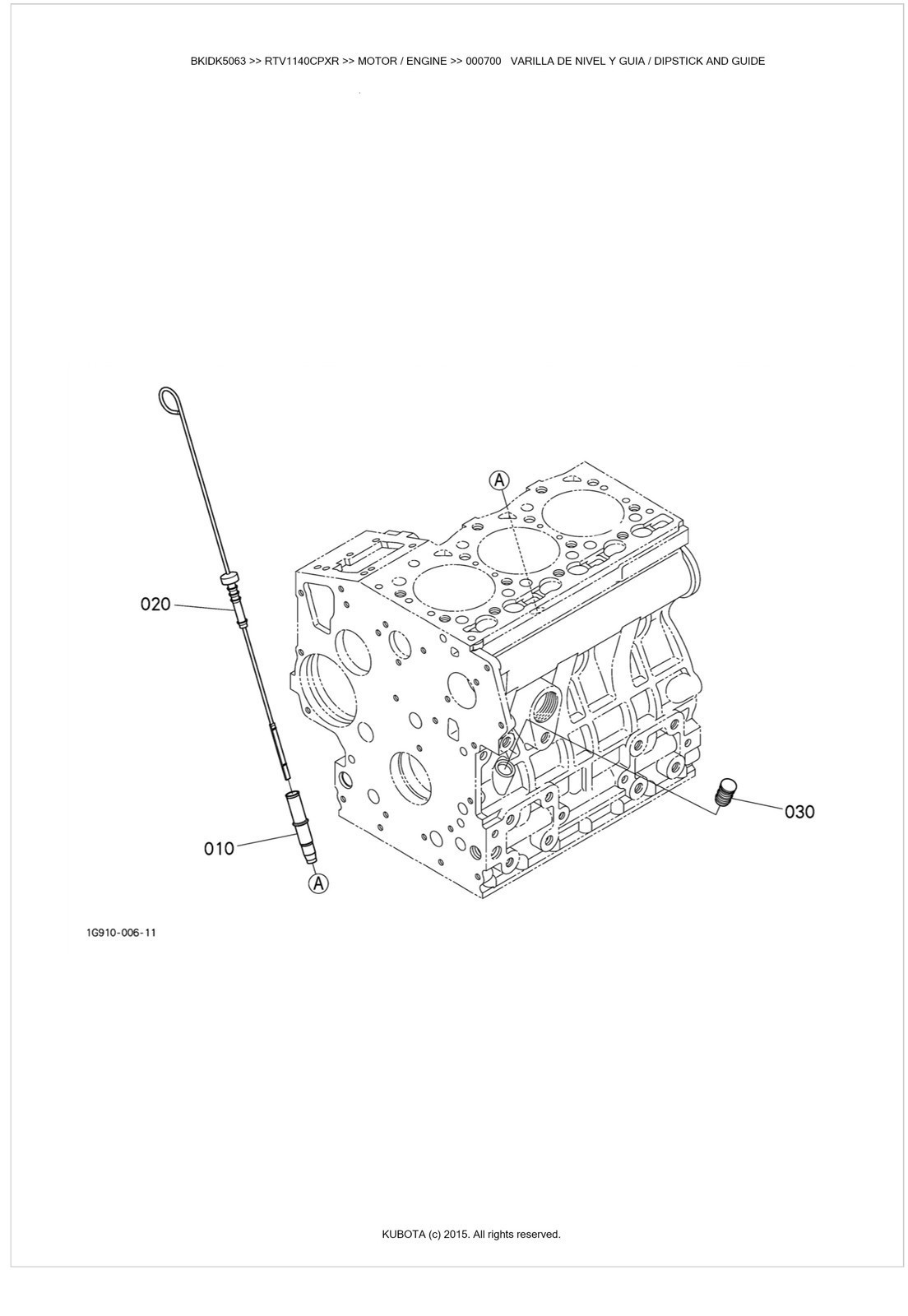 KUBOTA RTV1140CPX CPXR 2015 Illustrated Parts Manual SECURED, TOUGH FRONT & BACK