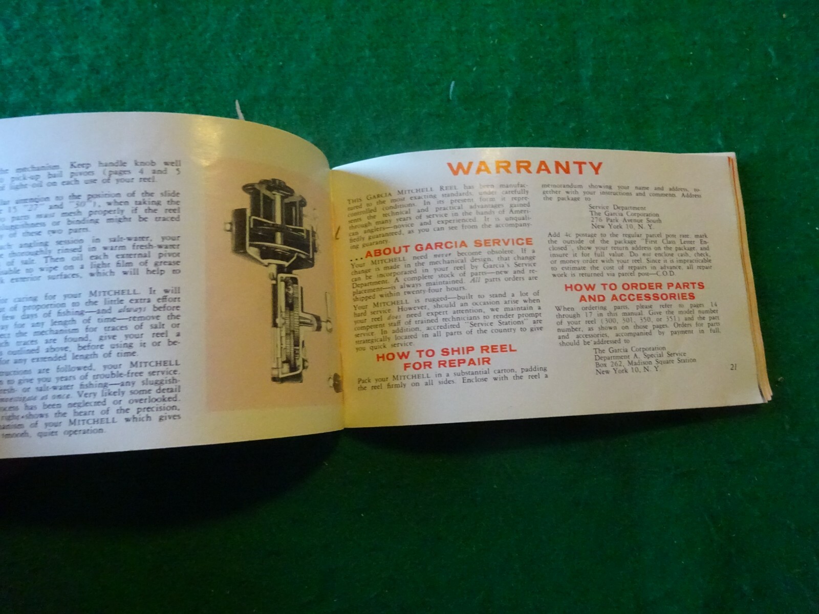 Vintage „Garcia“ Mitchell 300-301 -350 -351 63 pages info size 3 1/4″ x 5 5/8″