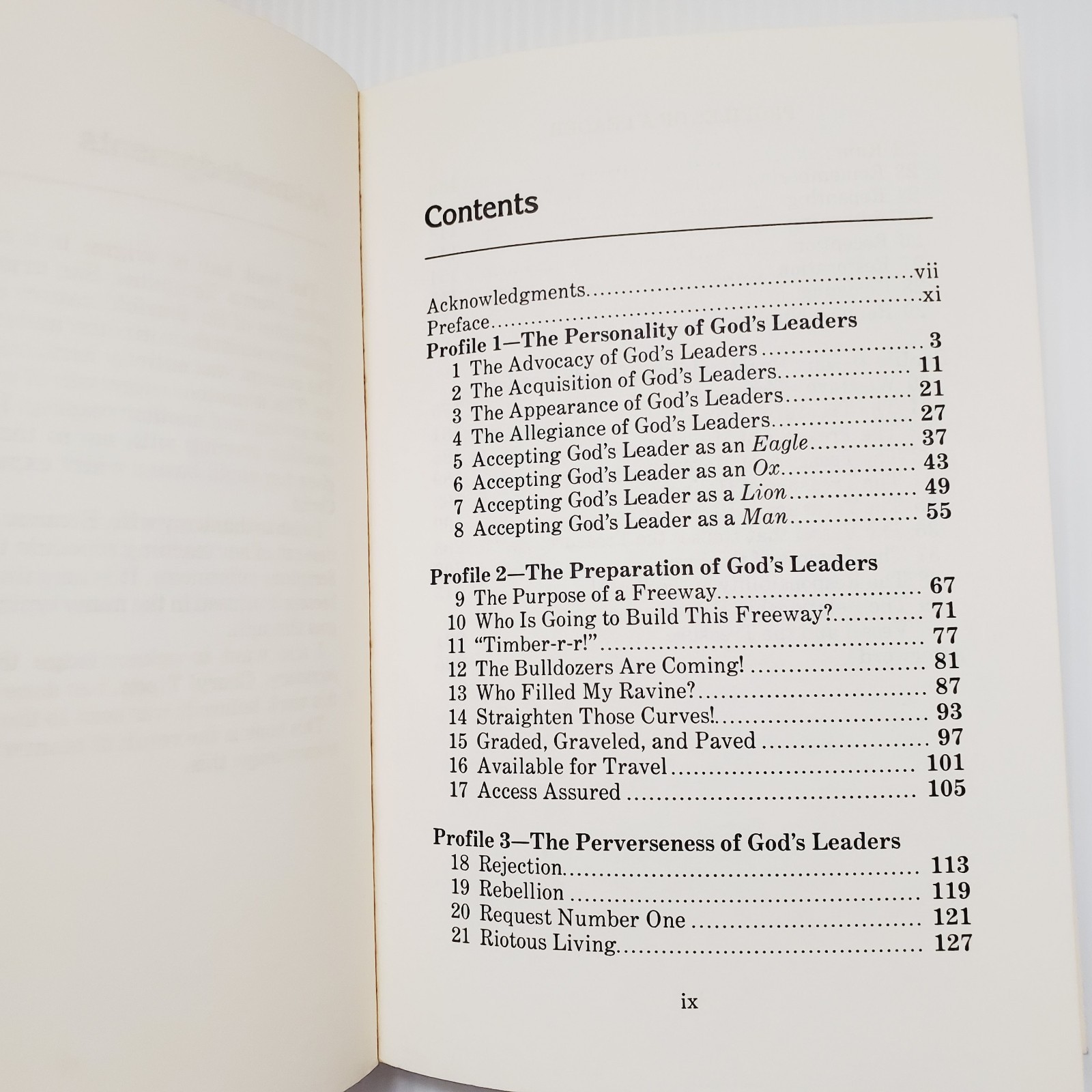 Profiles of a Leader Book Cornwall 1980 Vintage Christian Leadership Self-Help