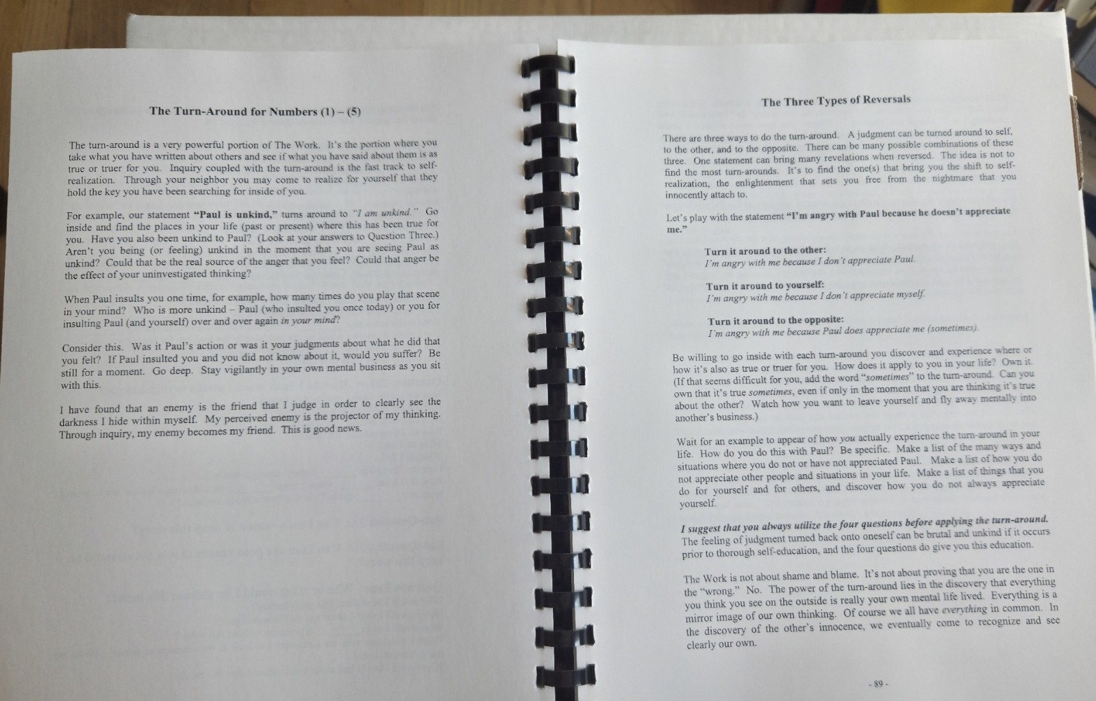 All War Belongs on Paper: The Manual for The Work of Byron Katie (Spiral PB)