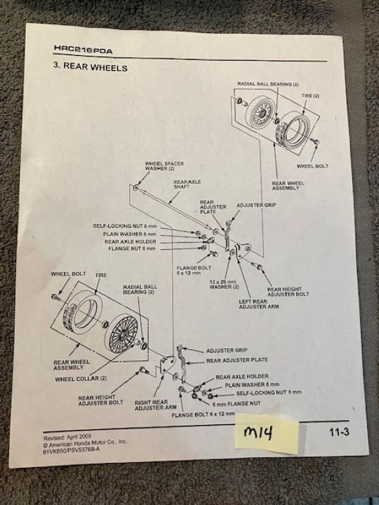 OEM HONDA HRC216PDA ROTARY LAWN MOWER SERVICE MANUAL W/SUPPLEMENTALS CW 2005