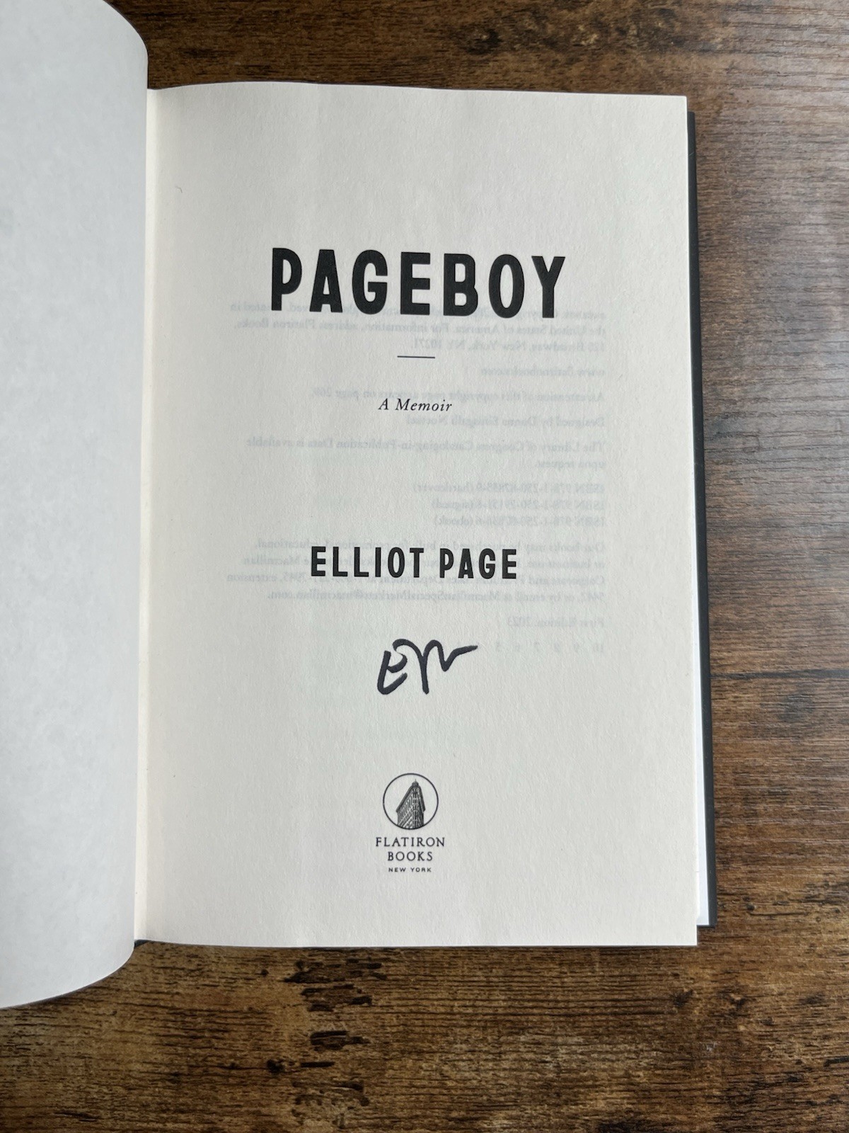 Elliot Page Pageboy Signed Hardcover