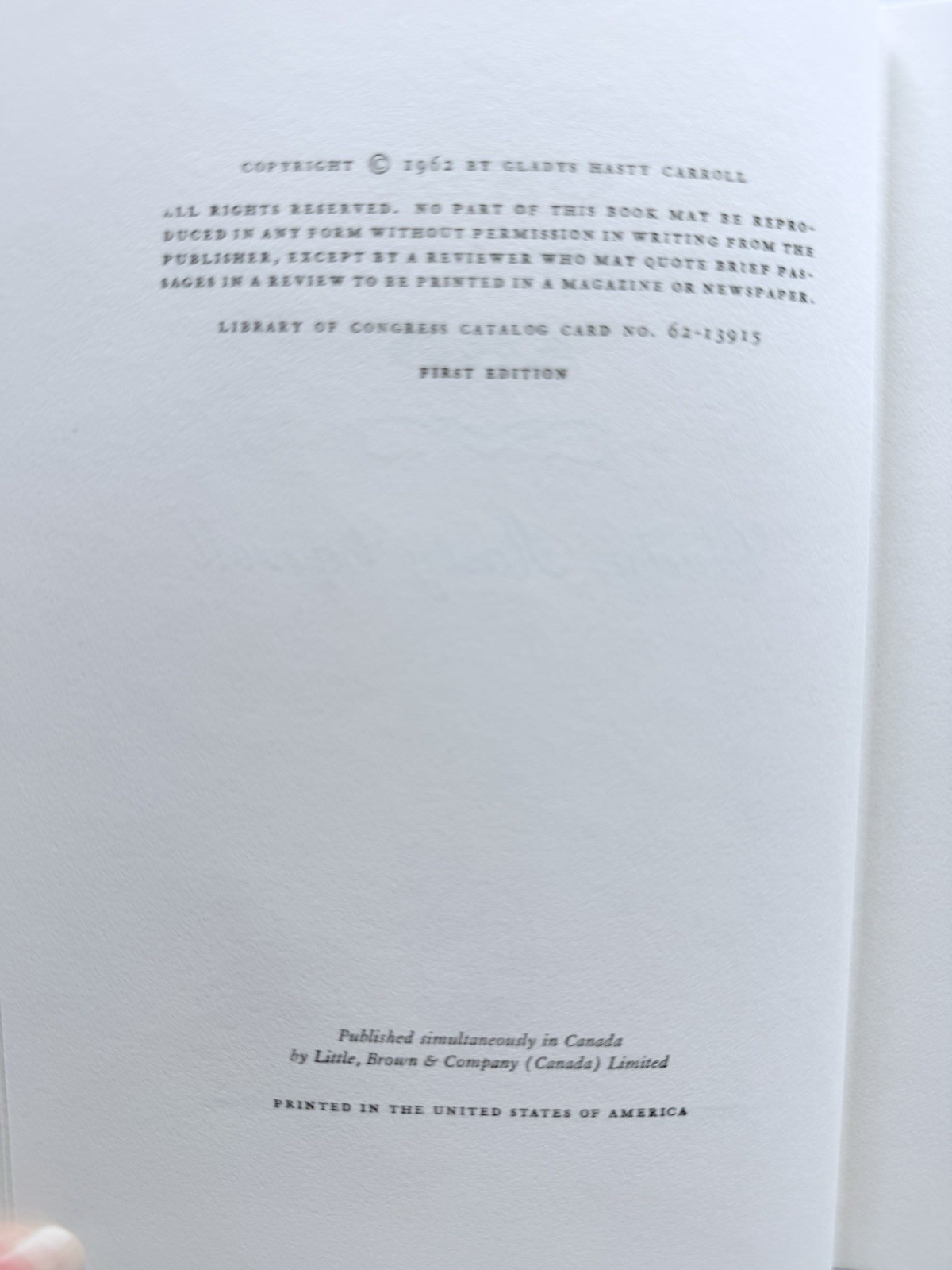 Only Fifty Years Ago Gladys Hasty Carroll Signed 1962 First HC DJ Maine