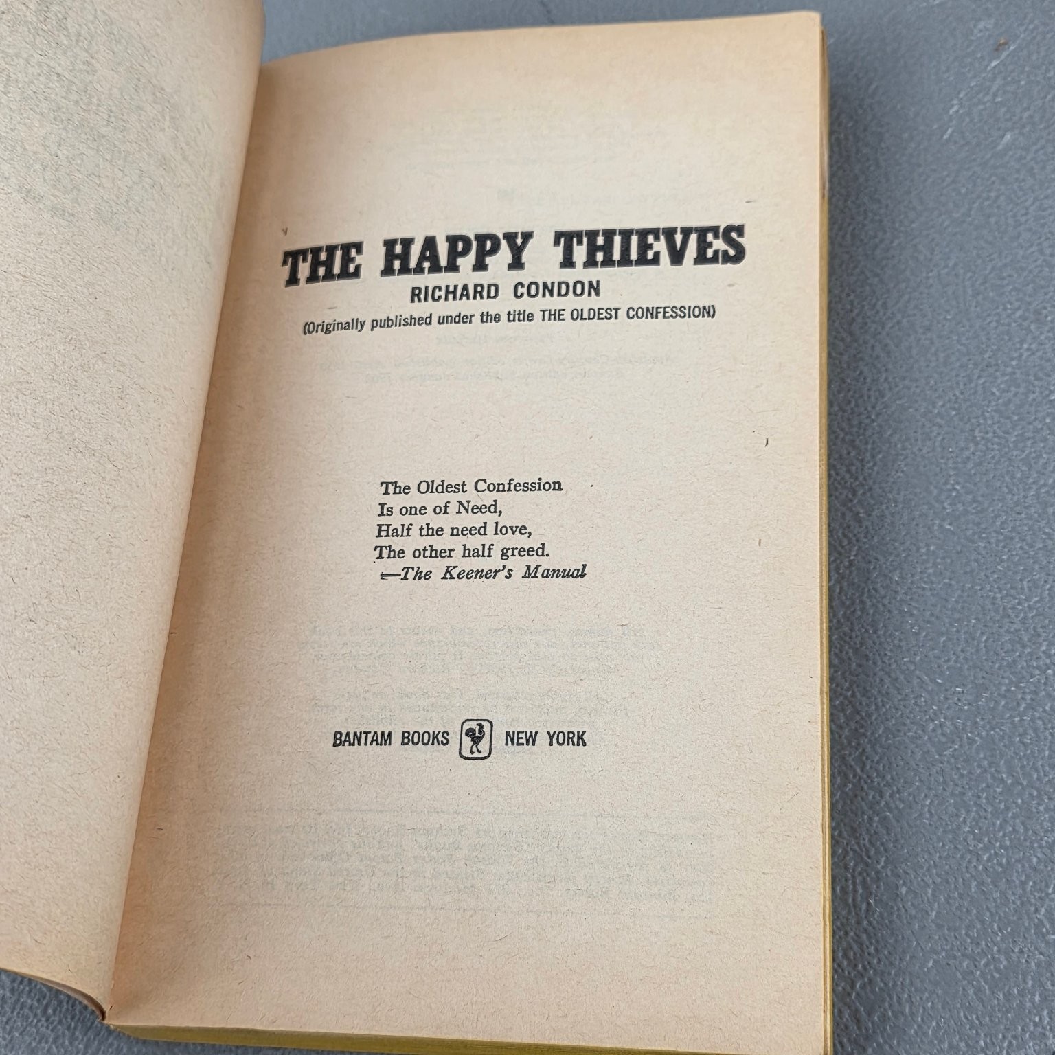 The Happy Thieves Richard Condon 1962 Bantam Edition Movie Tie-In Novel