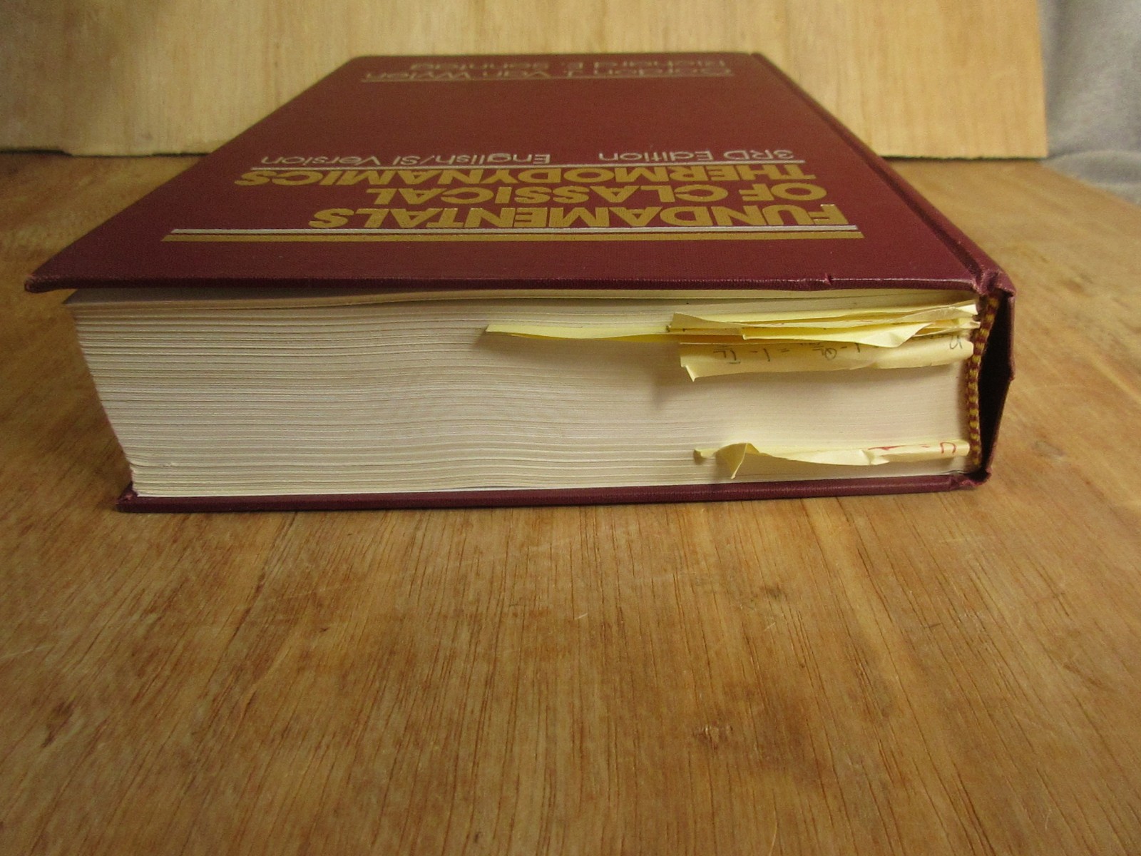 Fundementals of Classical Thermodynamics 3rd Edition Textbook 1986