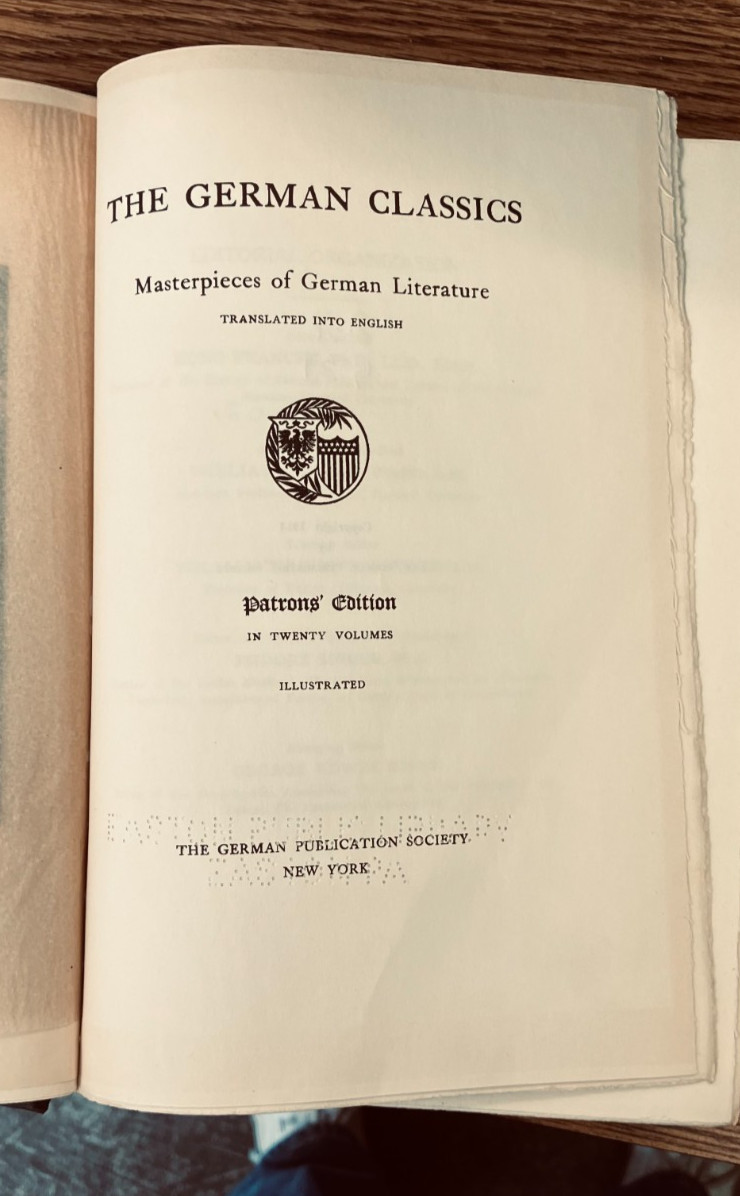 The German Classics: Masterpieces of German Literature, 20 Vol. 1913 Complete