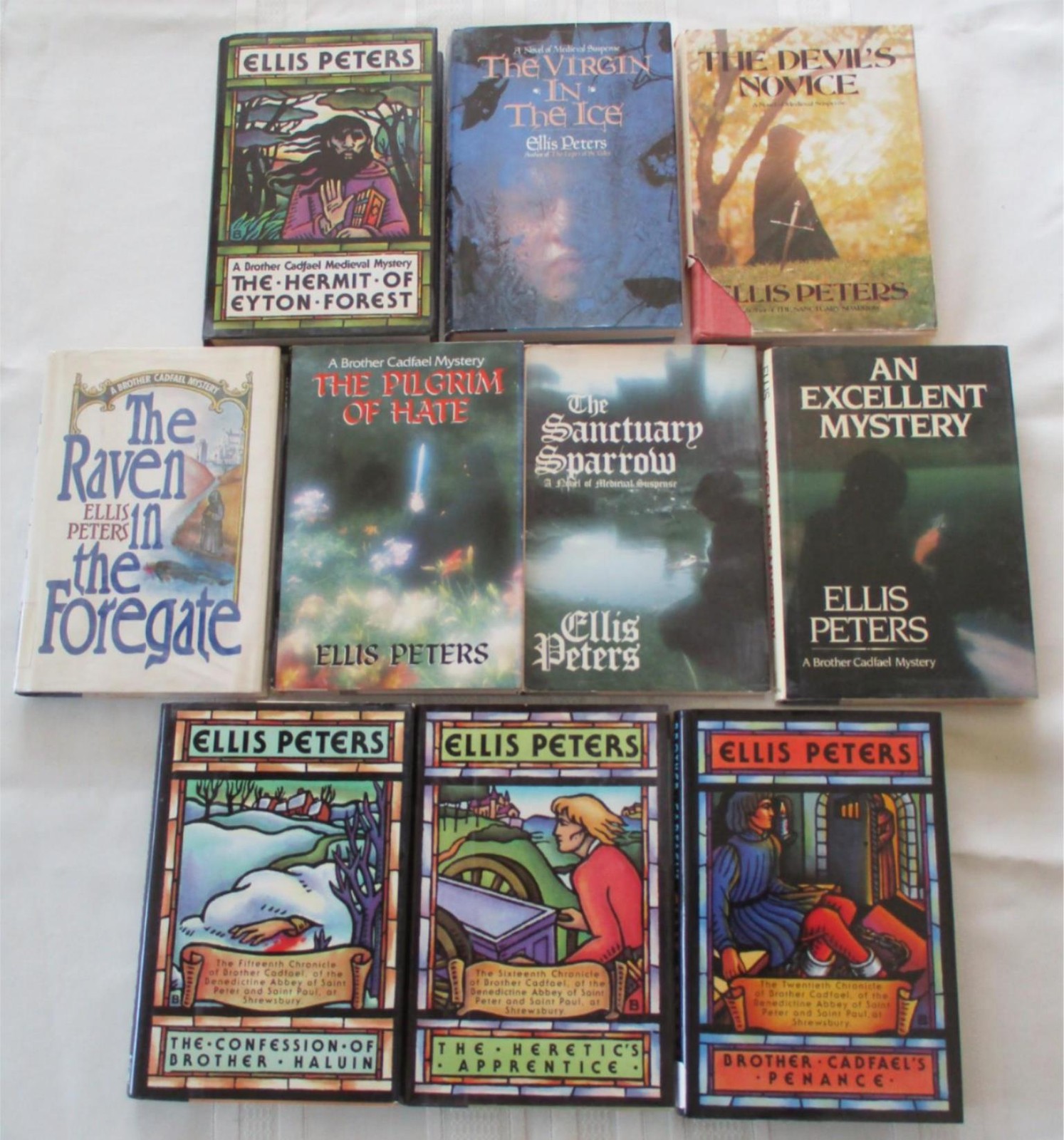 ELLIS PETERS 10 HCDJ Book Lot BROTHER CADFAEL Series Medieval Mystery 5 1st Ed