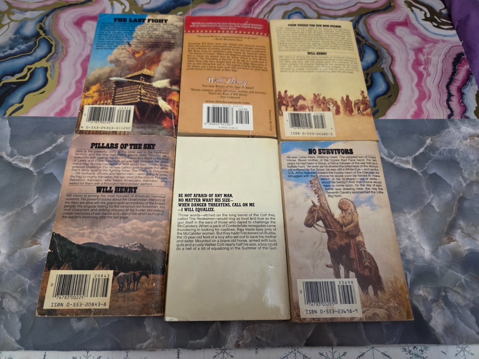 vintage – WILL HENRY – LOT OF 6 PAPERBACK BOOKS – SEE PHOTOS FOR TITLES
