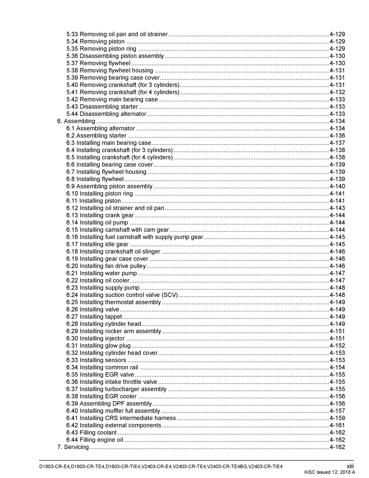 KUBOTA D1803-CR V2403-CR Diesel Engine Workshop Manual – SPIRAL BOUND – JACKET