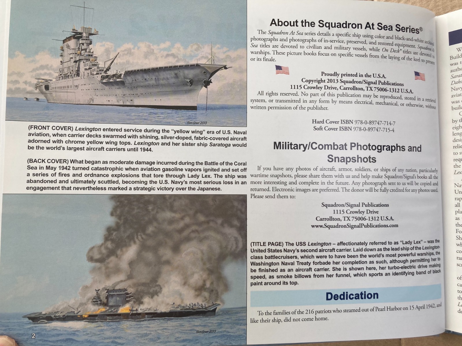 WWII USN Navy USS LEXINGTON CV-2 Aircraft Carrier Pacific Squadron at Sea Signal