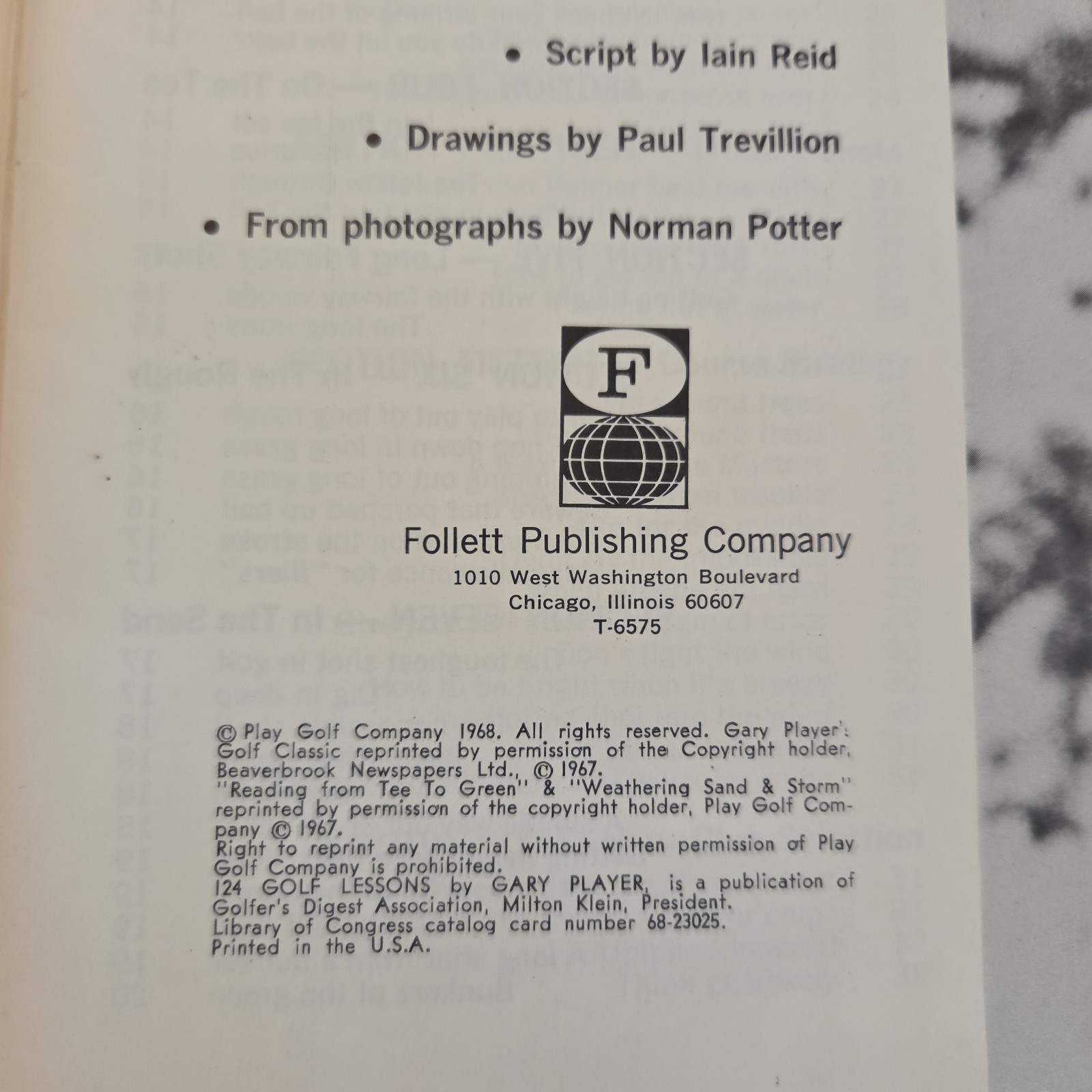 “124 Golf Lessons by Gary Player” ~ Trade Paperback 1968