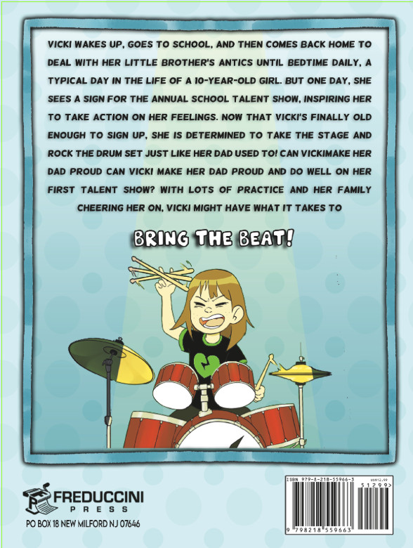 Vicki Brings The Beat! – Children’s Full Color Picture Book 8.5×11, New, 36 pgs