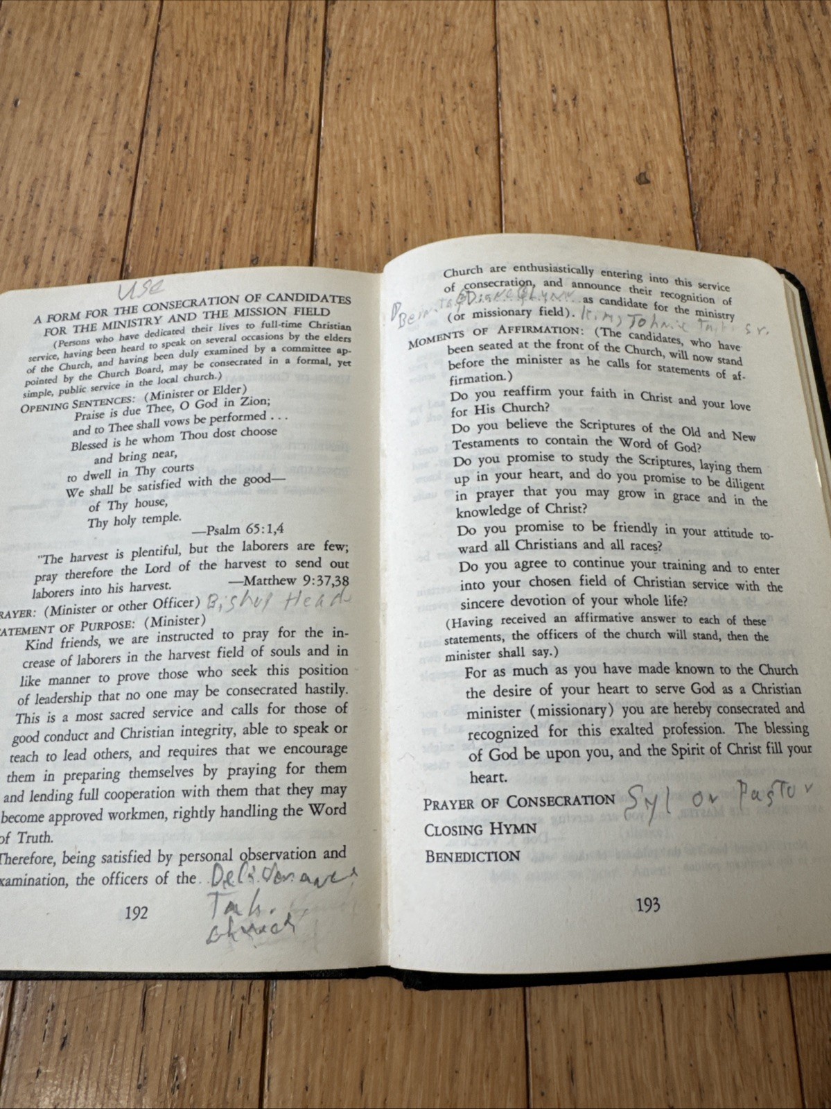 Minister’s Service Manual – Hardcover By Hutton, Samuel Ward 1967 Third Printing