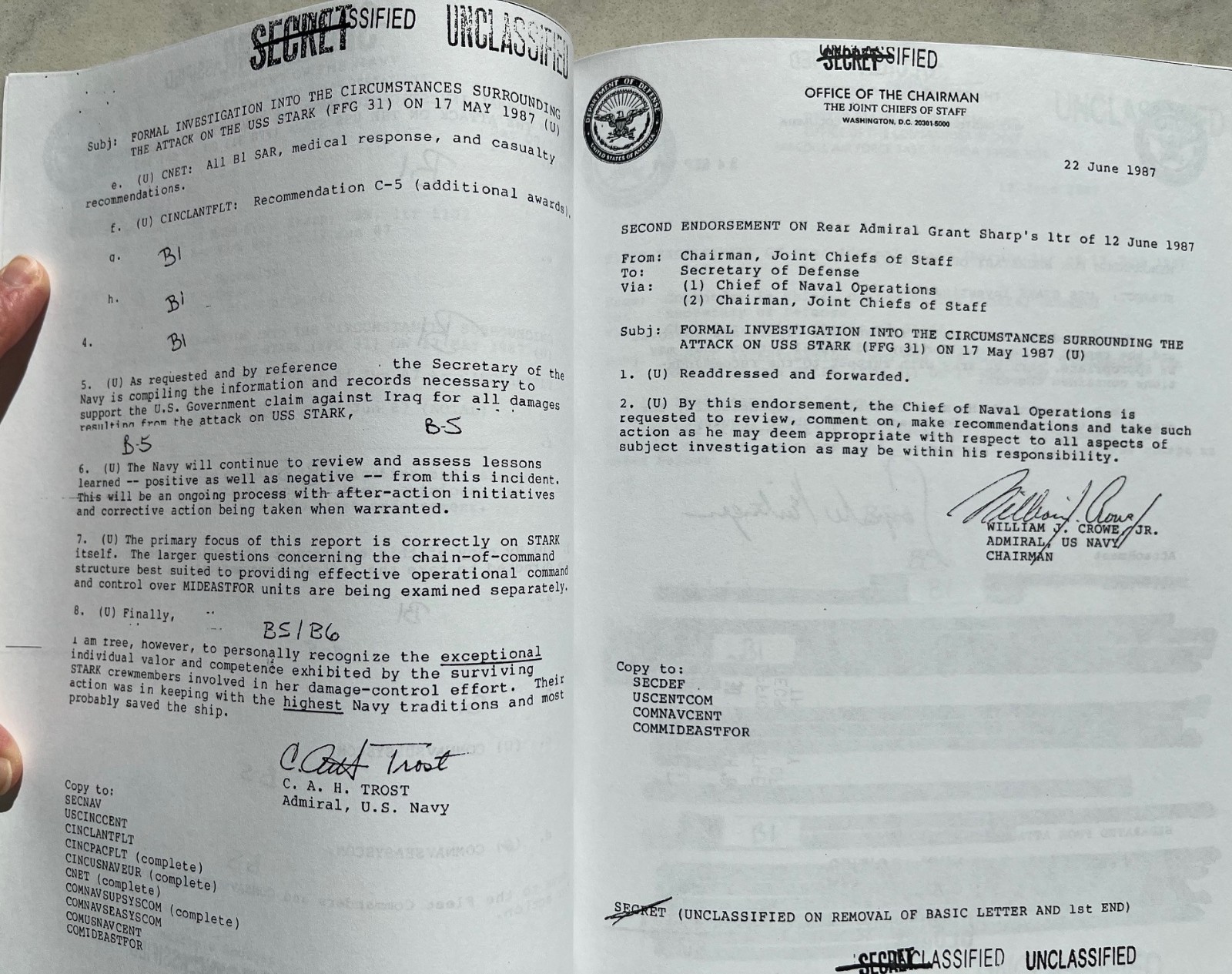 Attack on USS Stark – United States Navy: Judge Advocate General’s Corps