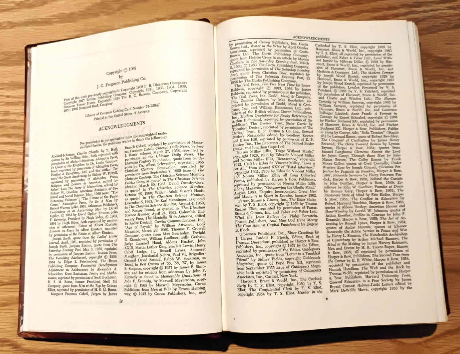 International Dictionary of Thoughts by Bradley Faux Leather HC Ferguson 1969