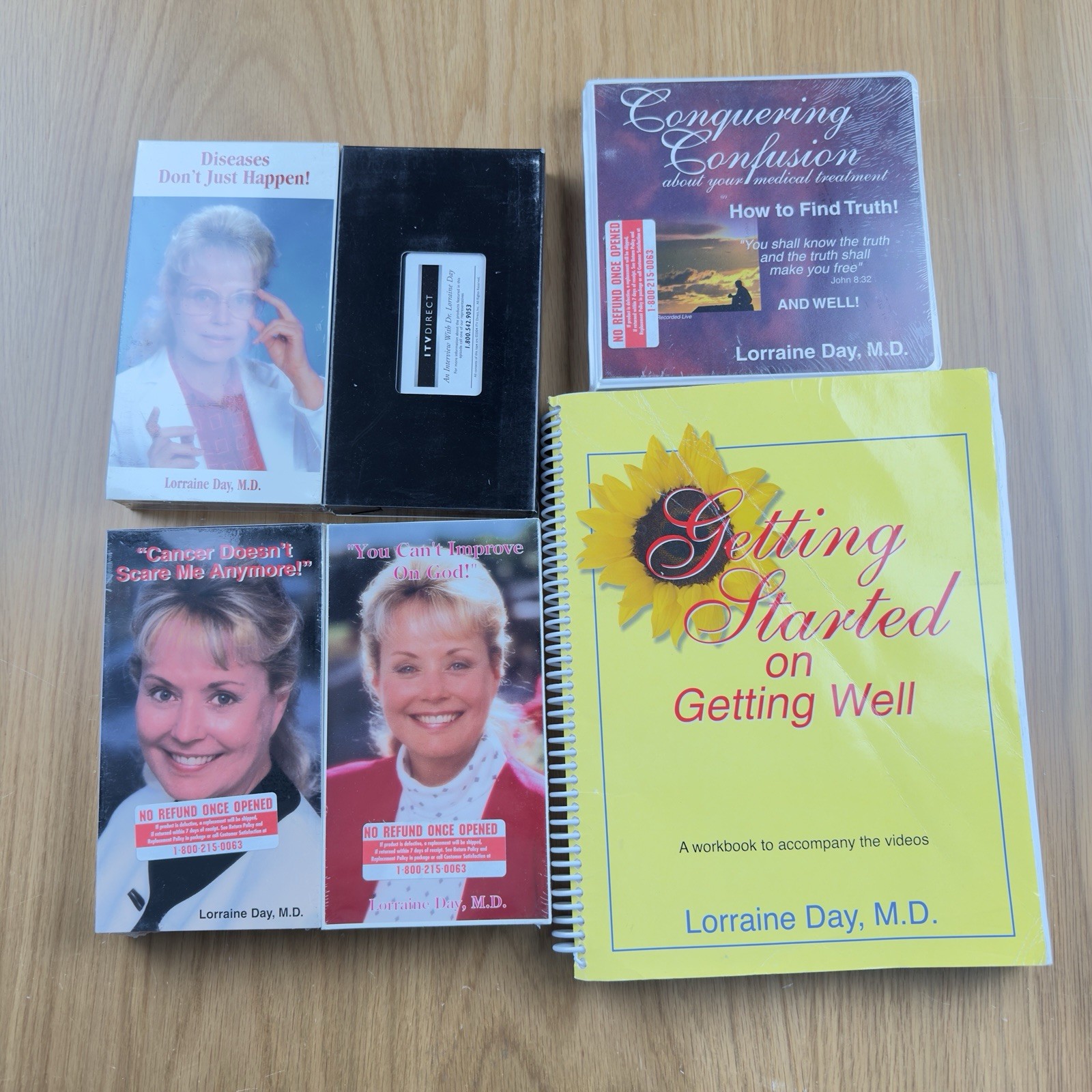 Dr Lorraine Day M.D. 3 Sealed VHS,10 CDs,Workbook,Interview VHS