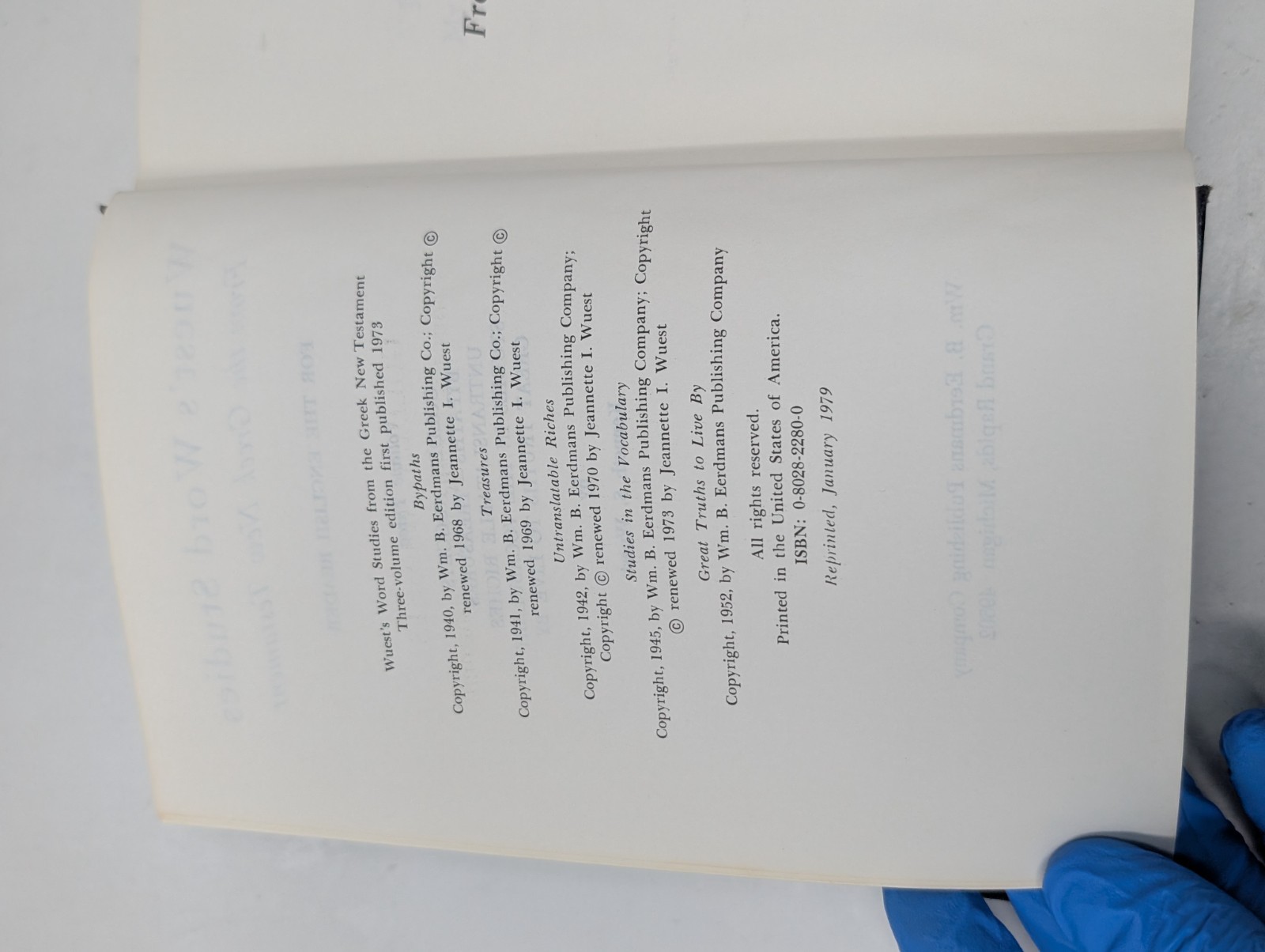 Wuest’s Word Studies From The Greek New Testament Volume 3 III HC 1979