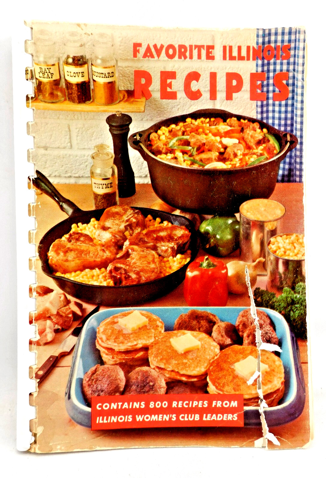 Illinois Women’s Clubs Cookbook Favorite Recipes 1963 SC Spiral Bound 190 Pages
