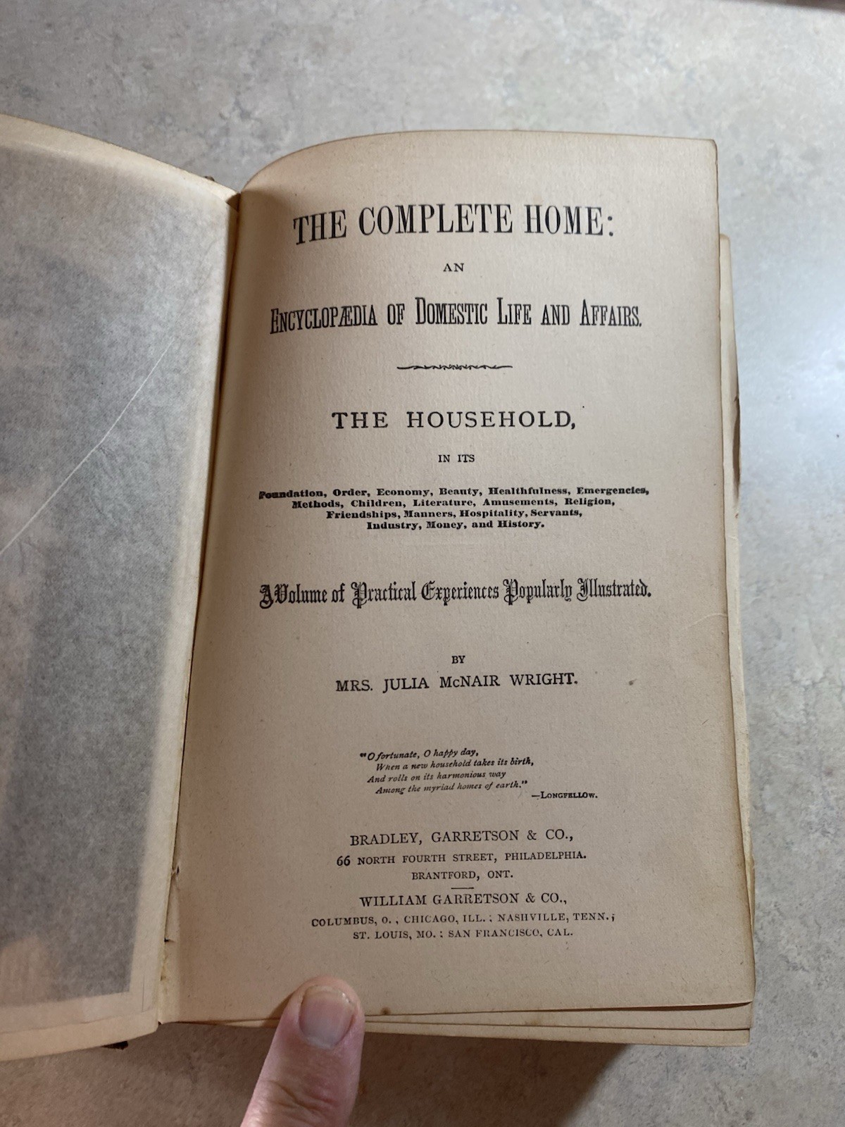 THE COMPLETE HOME JULIA MCNAIR WRIGHT 1882 ENCYCLOPAEDIA OF DOMESTIC LIFE GILT