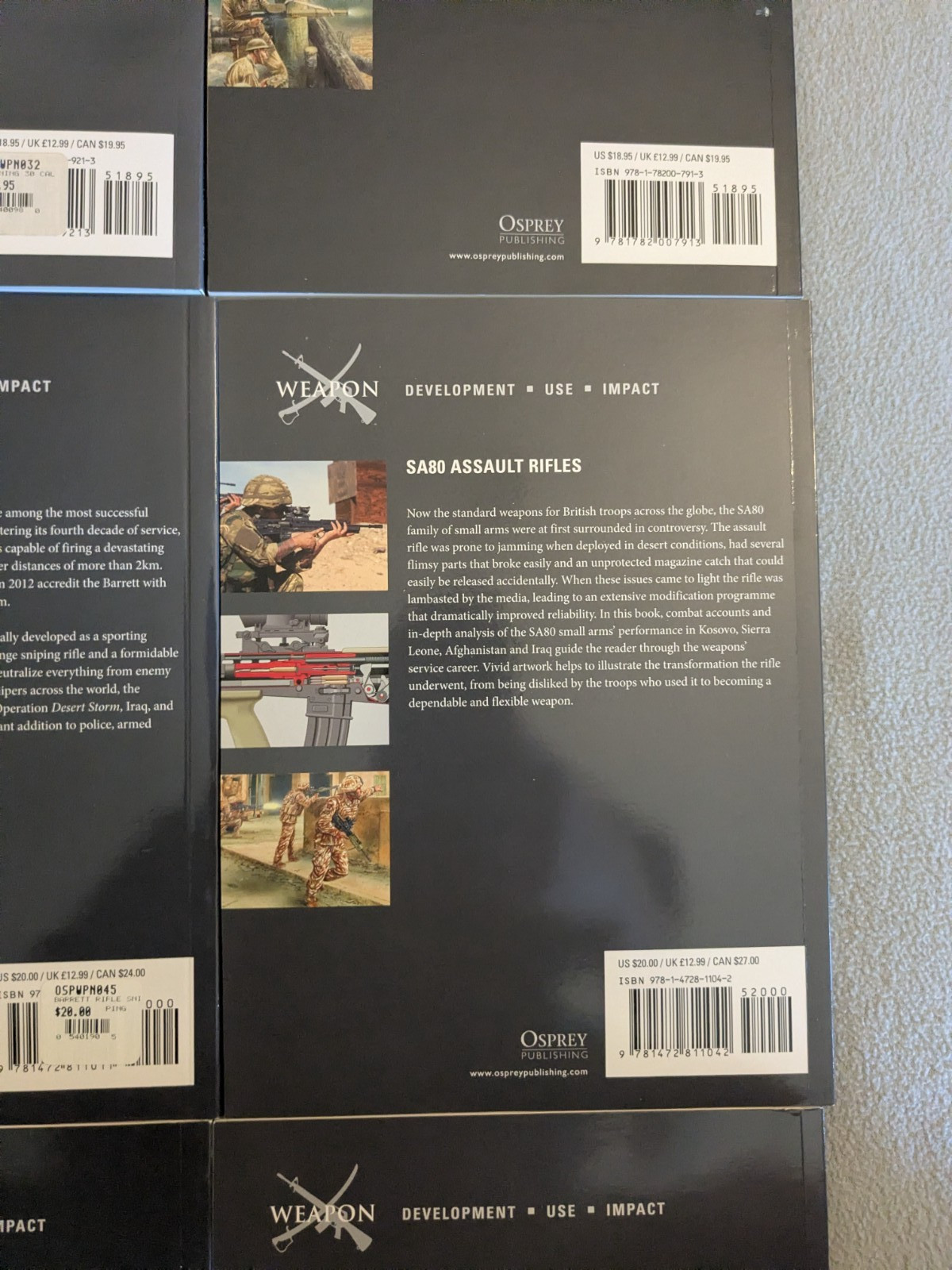Lot of 10 Osprey WEAPONS series Illustrated Military history book 26-58