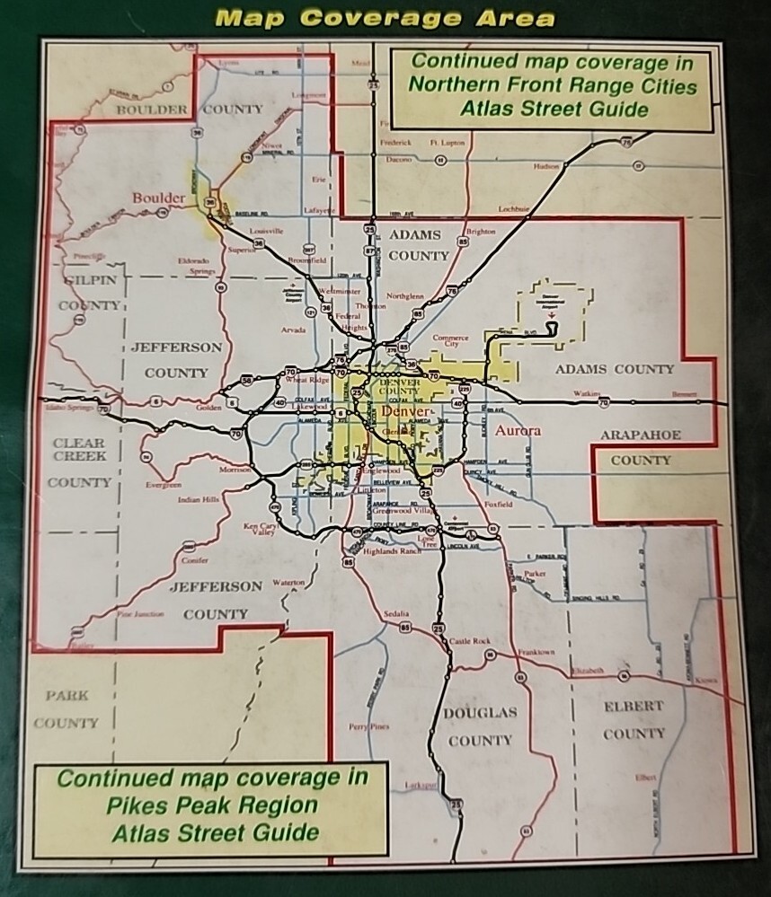 RARE Pierson Guides Denver Regional Street Atlas Map Book 1998 Edition