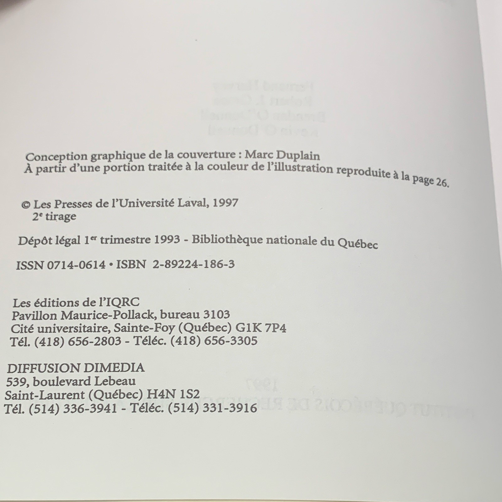 The Irish in Quebec Historiography by Robert J. Grace et al. PB Illus 1997
