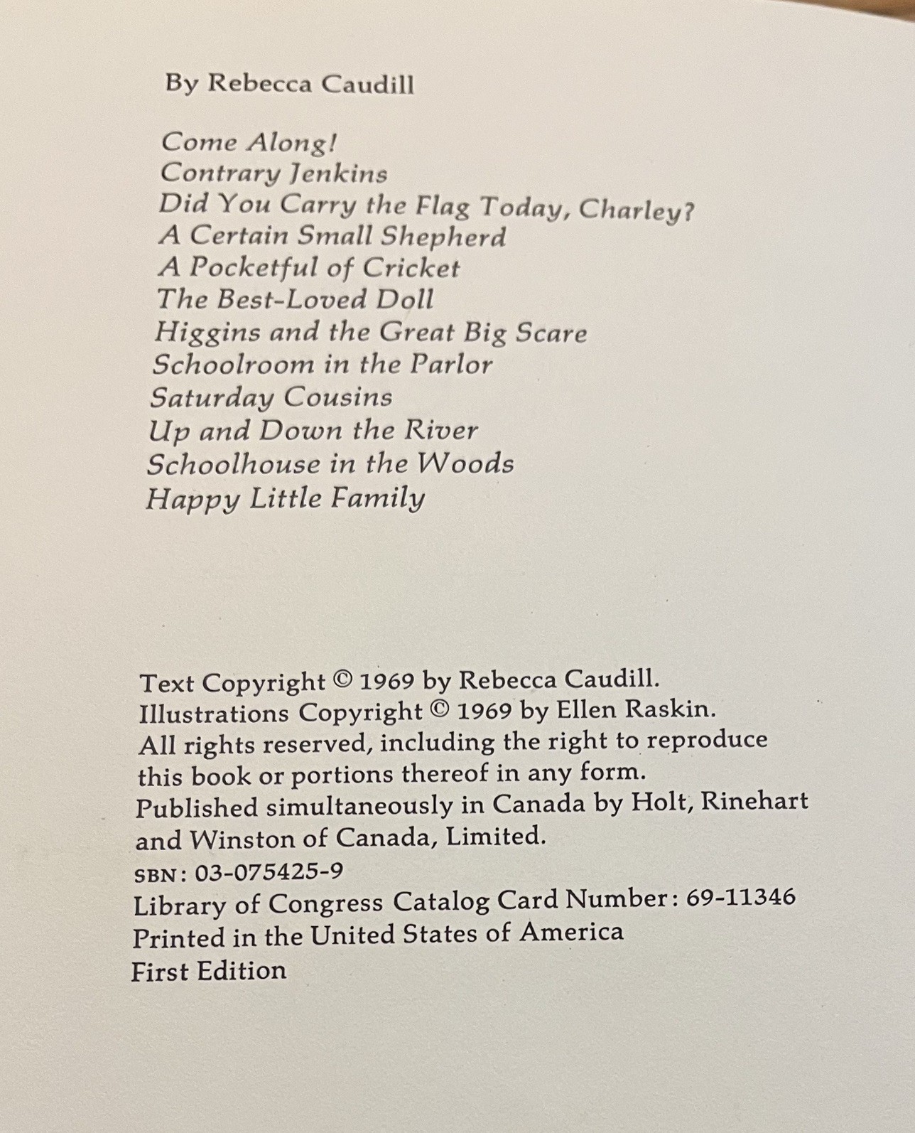 COME ALONG! : by Rebecca Caudill : illus Ellen Raskin : hbdj : vintage
