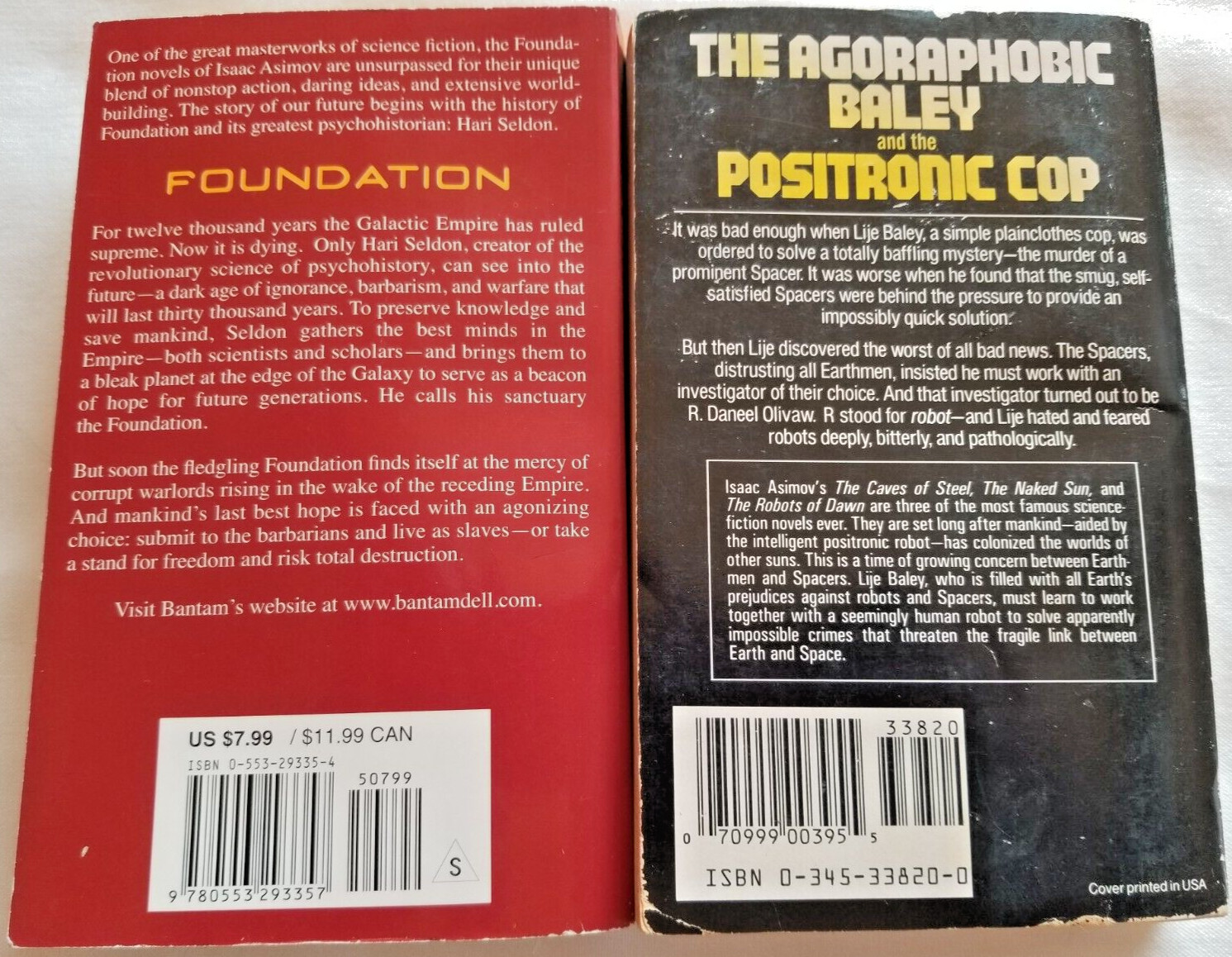Isaac Asimov Foundation The Caves Of Steel Lot Of 2 MM PBS