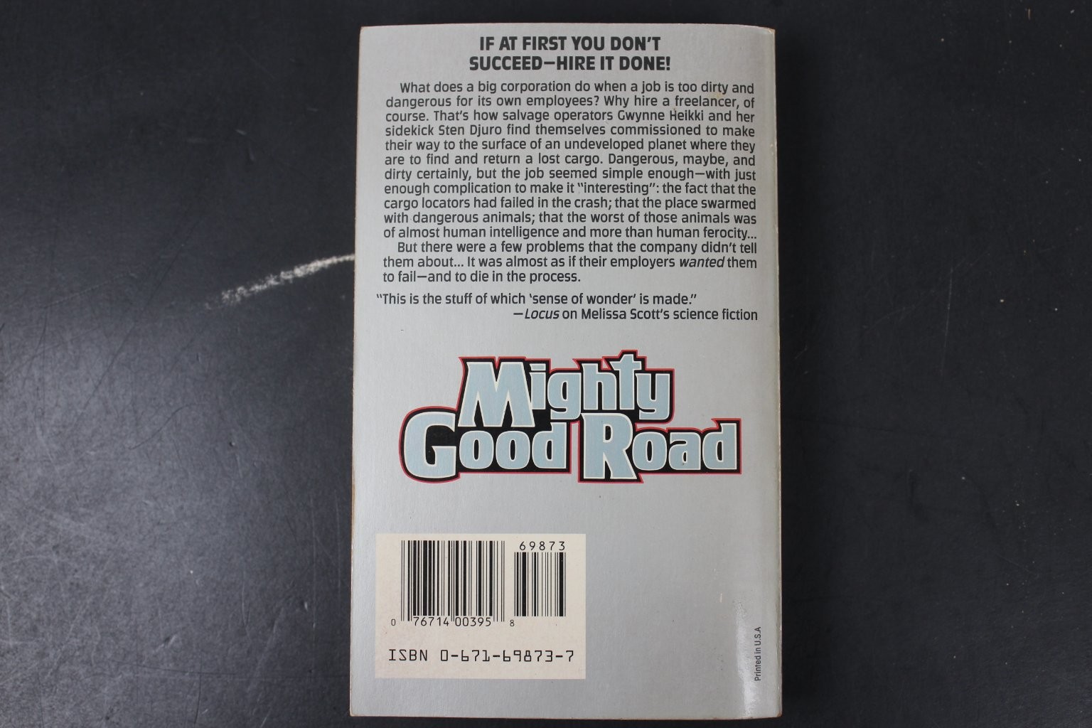 Mighty Good Road Melissa Scott 1990 First Printing Sci-Fi Baen Books PB VG