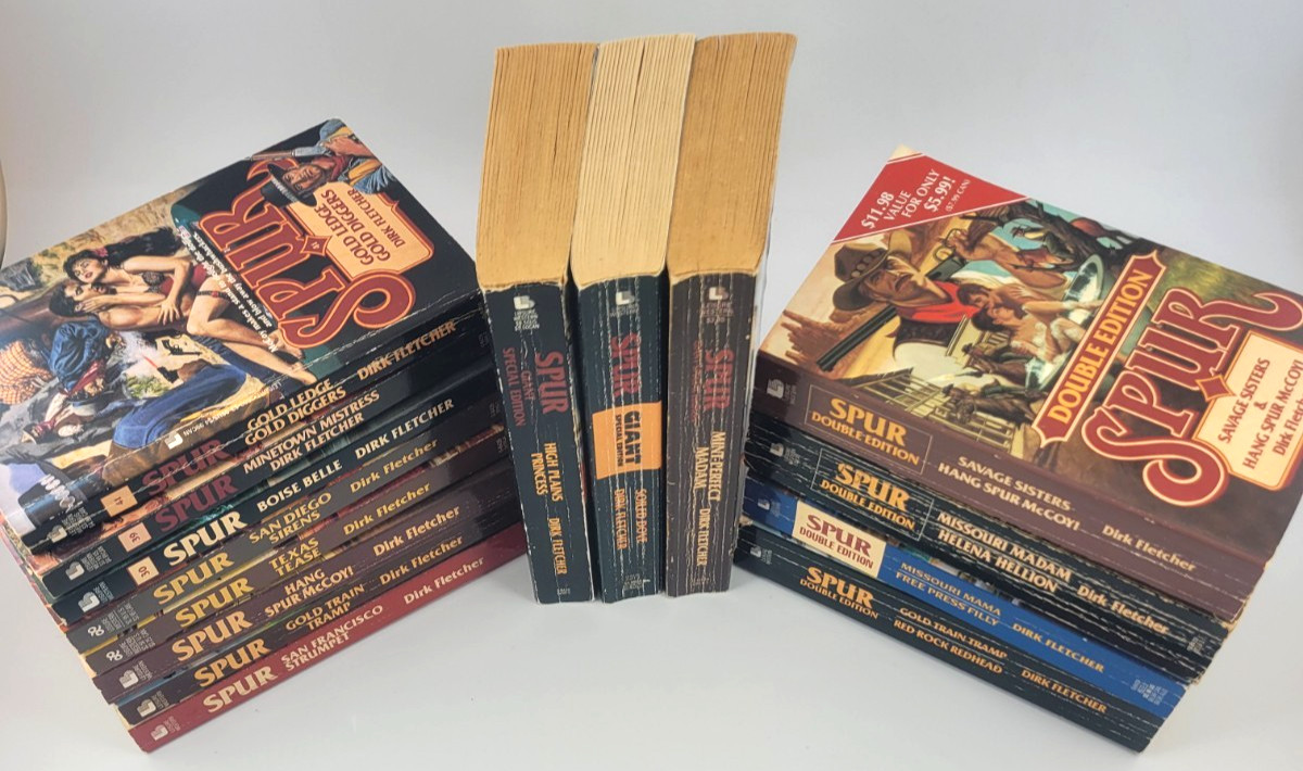 Spur McCoy Dirk Fletcher 15 Book Lot Adult Westerns #41 Soiled Dove Giant Rare