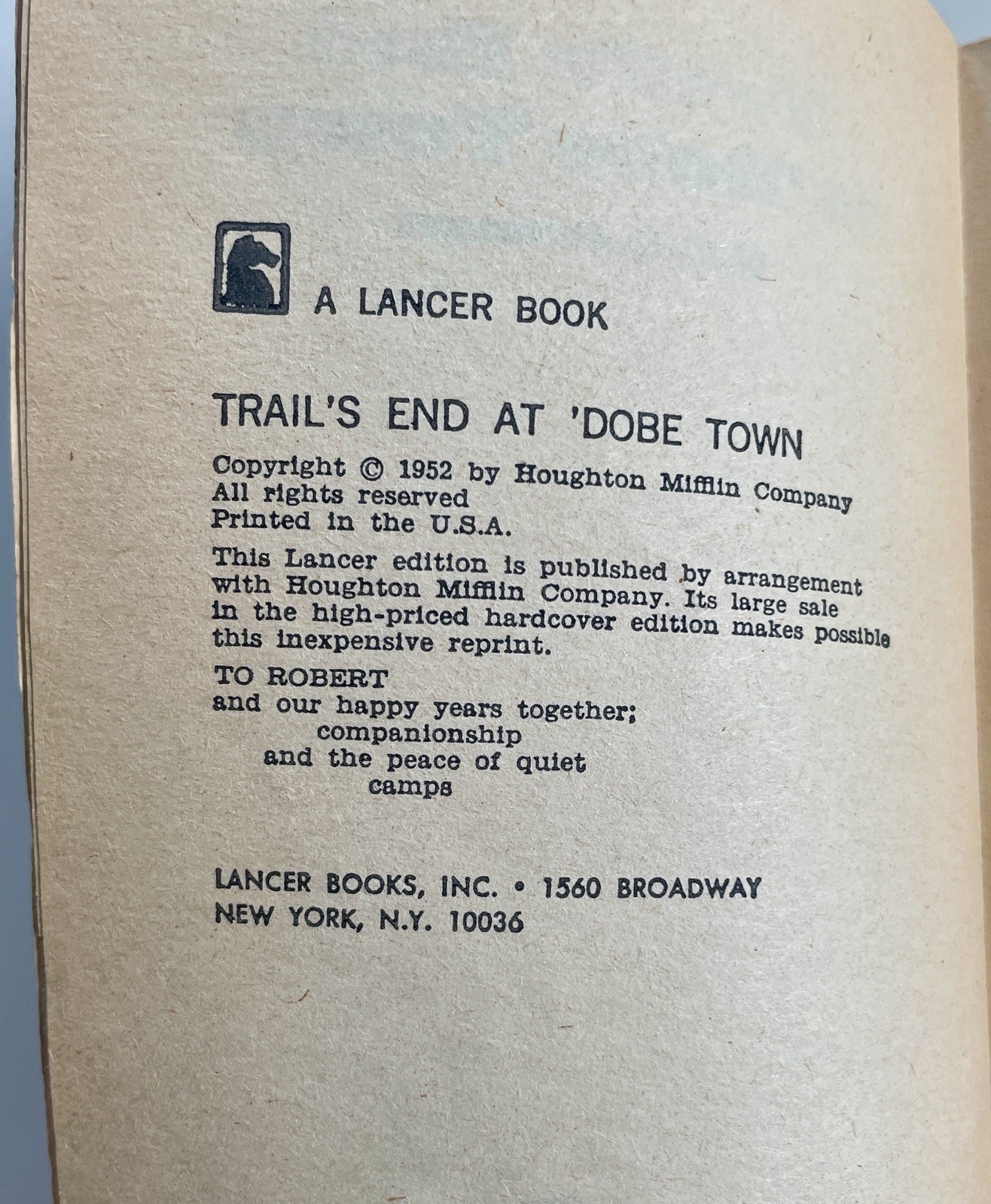 2 Vintage Western Paperbacks “Trail’s End” 1952 & “Gunswift” 1960