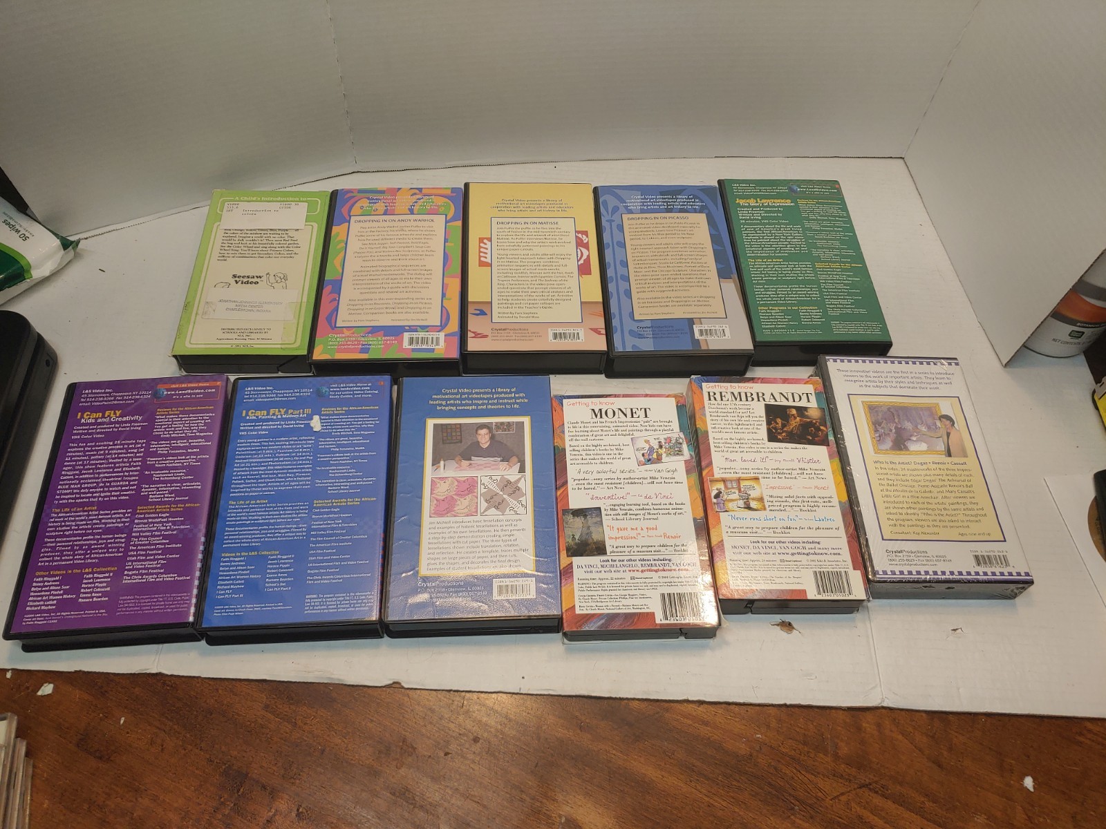 Lot of 11 Vintage Art Class Vhs Tapes For Homeschooling