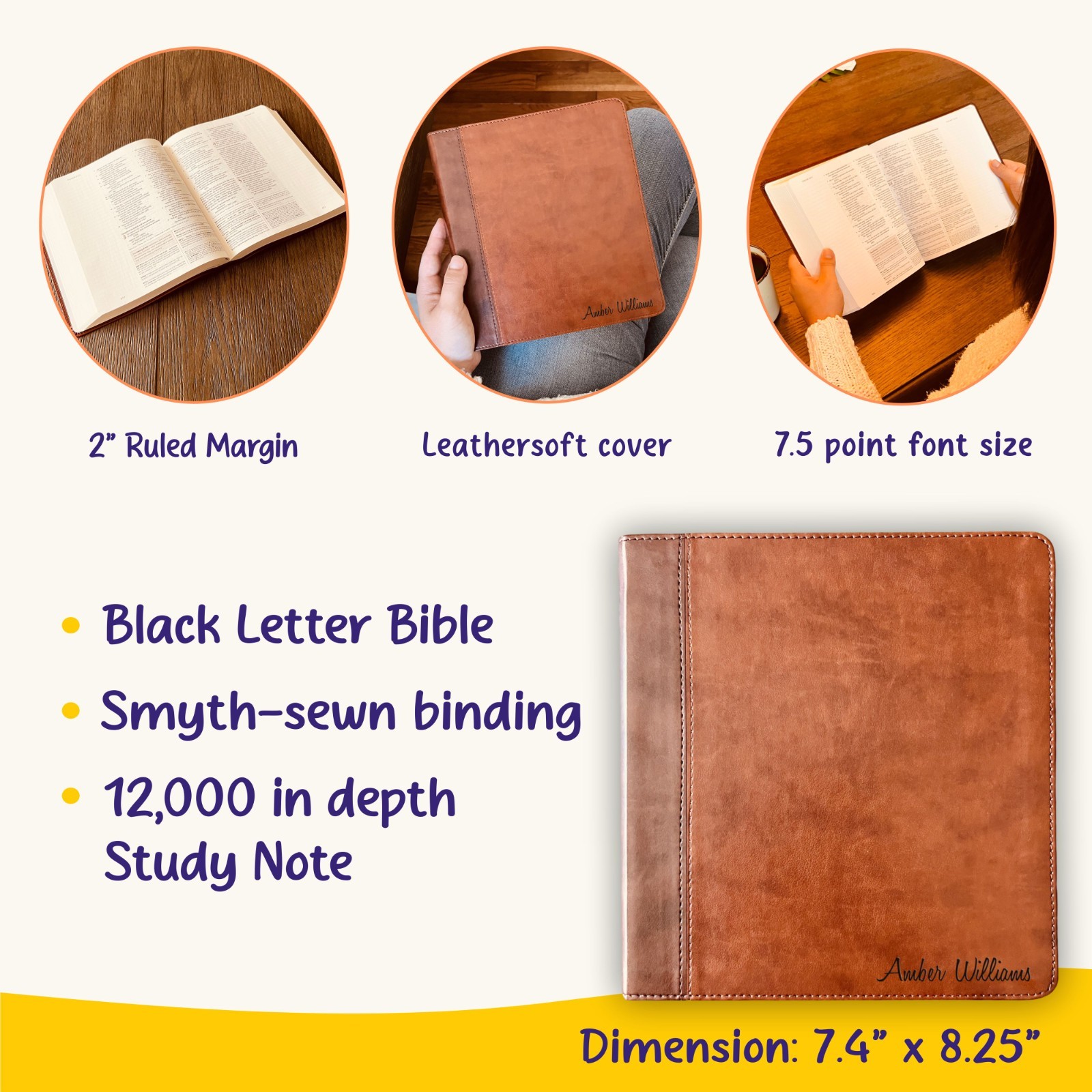 Personalized ESV Bible with Name Engraved, Journaling Study Bible, Baptism Gifts