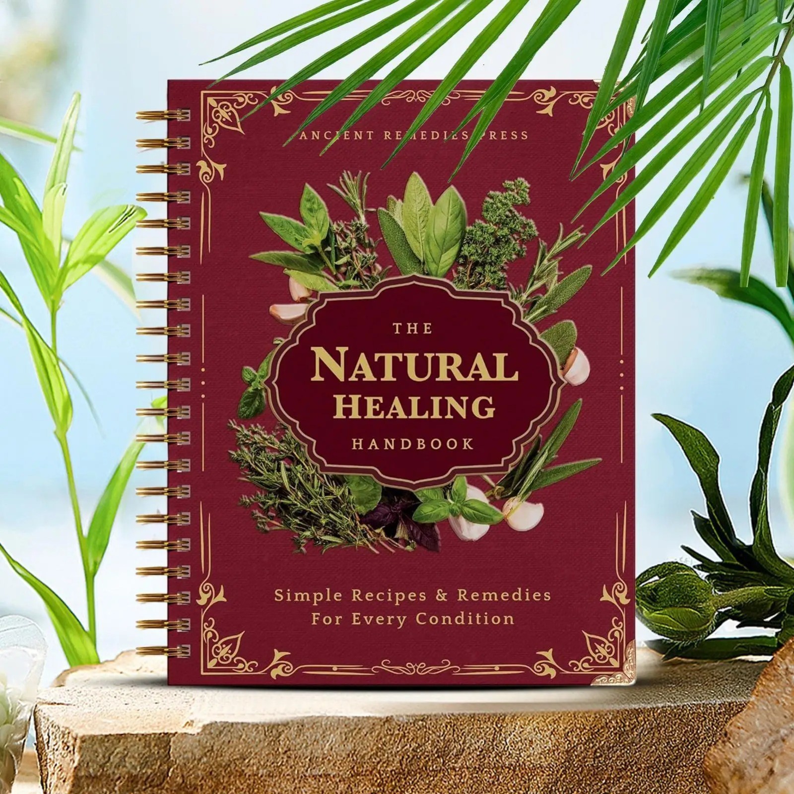 The Natural Healing Handbook Spiral-Bound Guide for Herbal Remedies & Natural