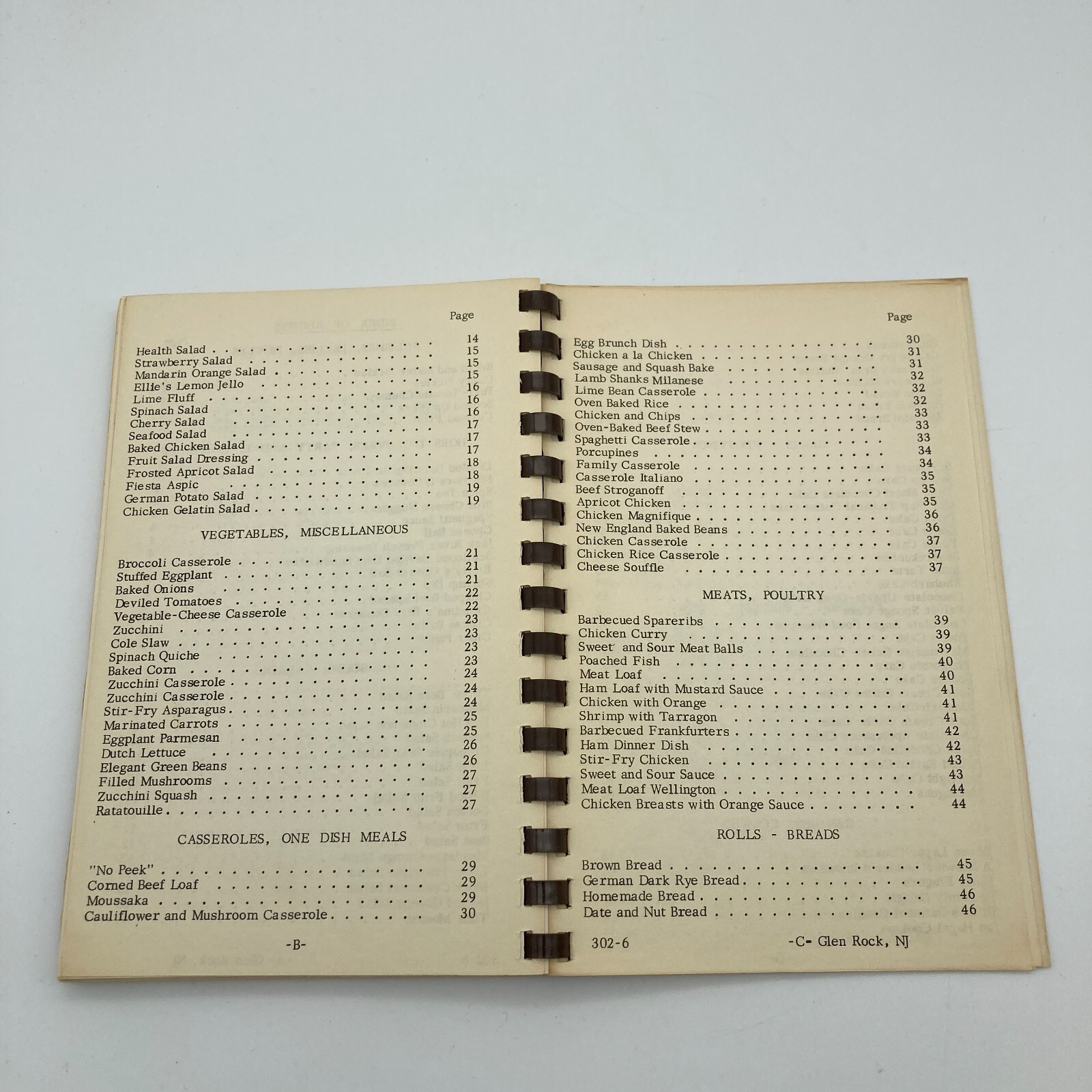Lots More Cooking In Glen Rock NJ Cookbook 1976 Spiral PB 88 Typed Pages Local