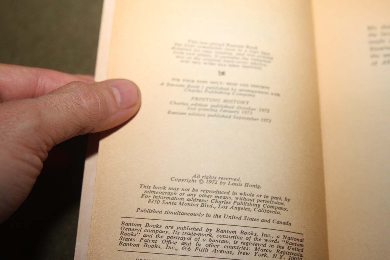 For Your Eyes Only: Read and Destroy by Louis Honig 1973 PB Bantam