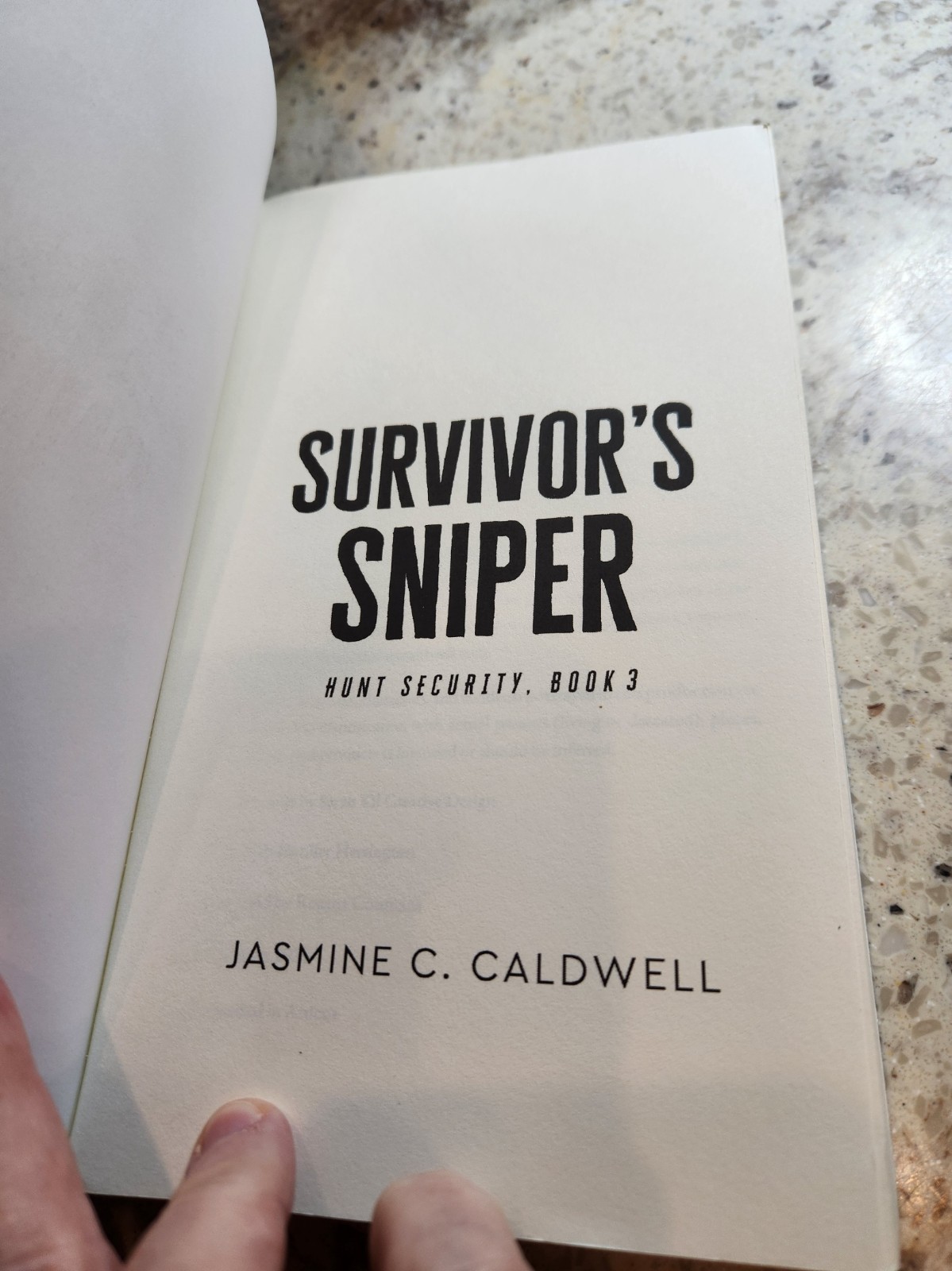 Survivor’s Sniper by Jasmine C. Caldwell (2024, Trade PB) Hunt Security #3