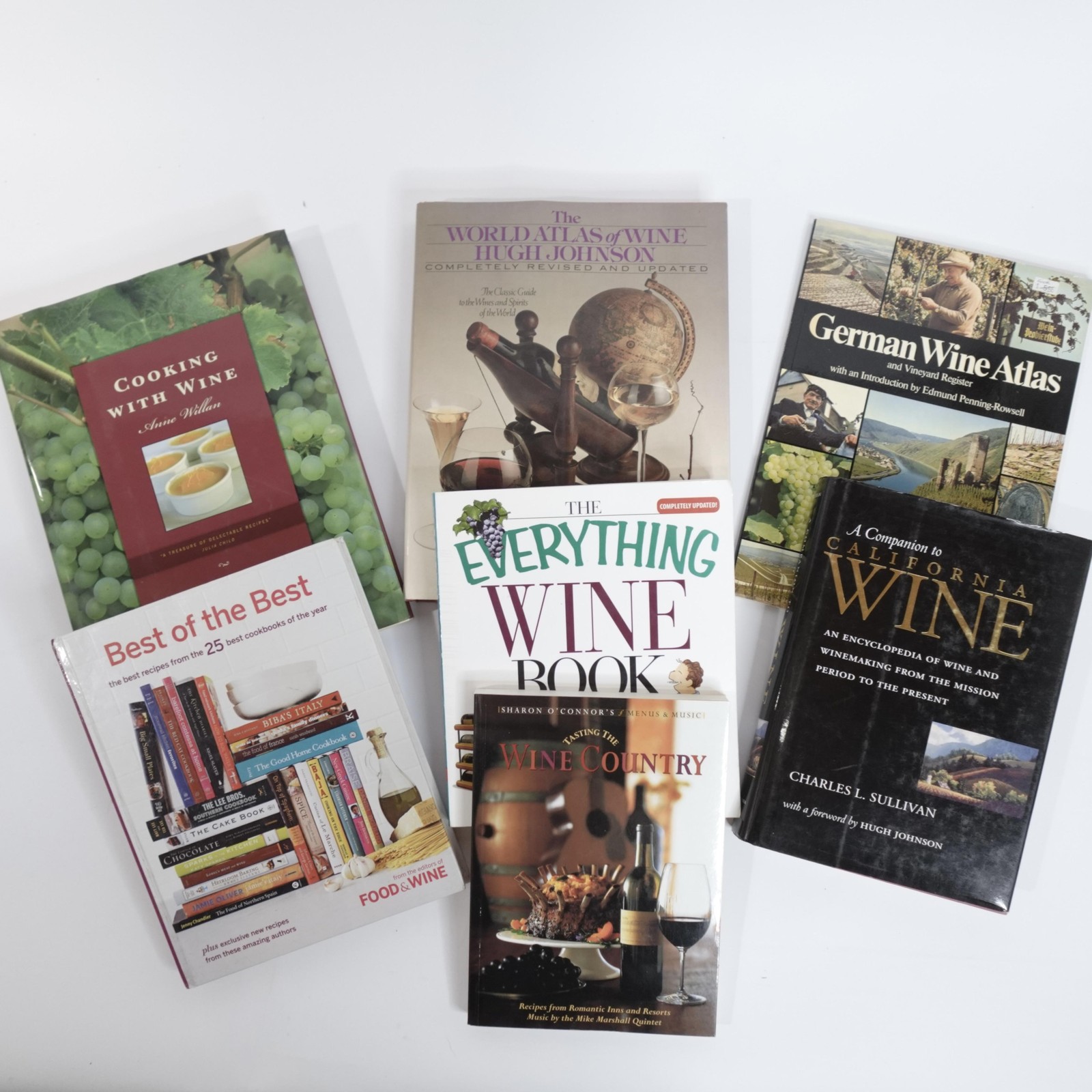 Wine Lover Book Lot World Atlas Wine Country Cooking California German 7 Books