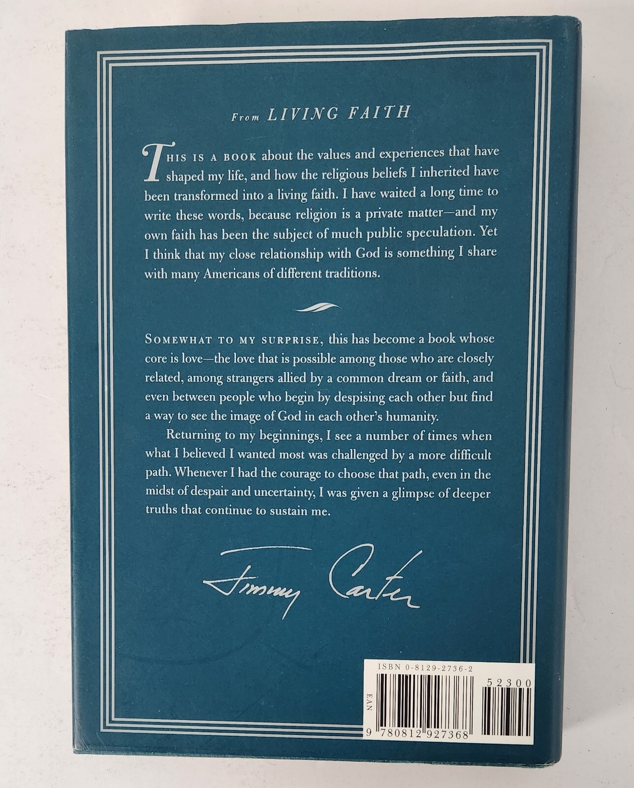 SIGNED Living Faith by Jimmy Carter 1st Edition (1996, Hardcover)